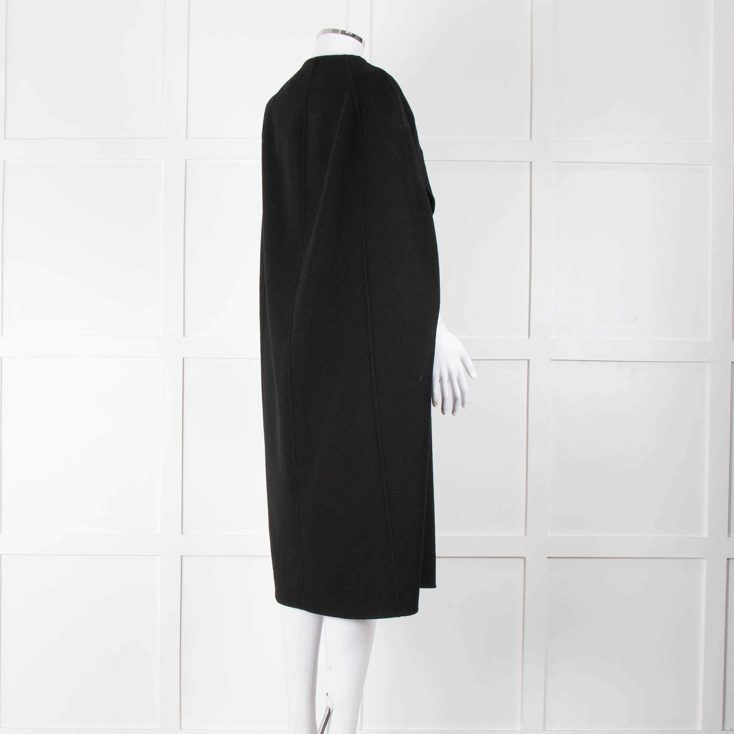 Louise Kennedy Black Wool Long Cape - Image 4