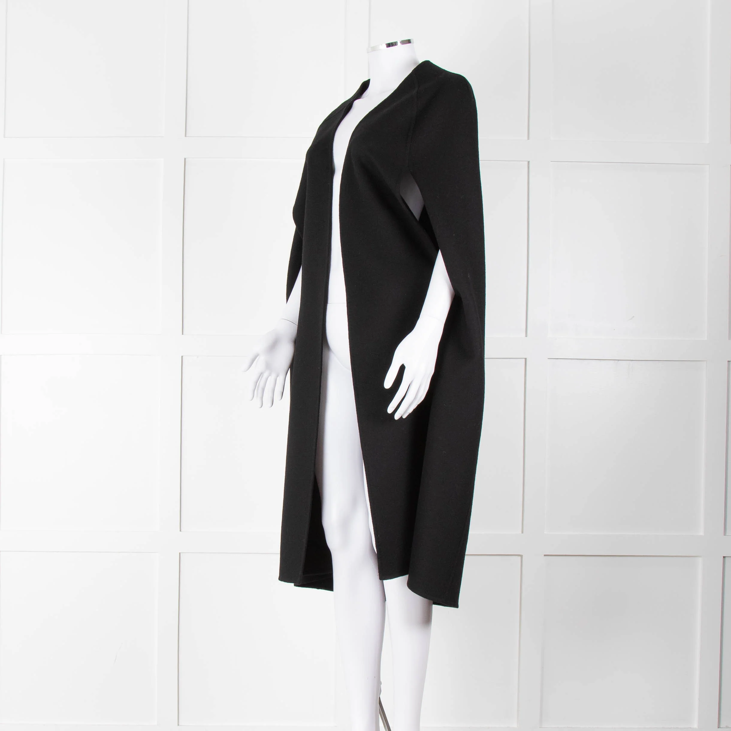 Louise Kennedy Black Wool Long Cape - Image 8