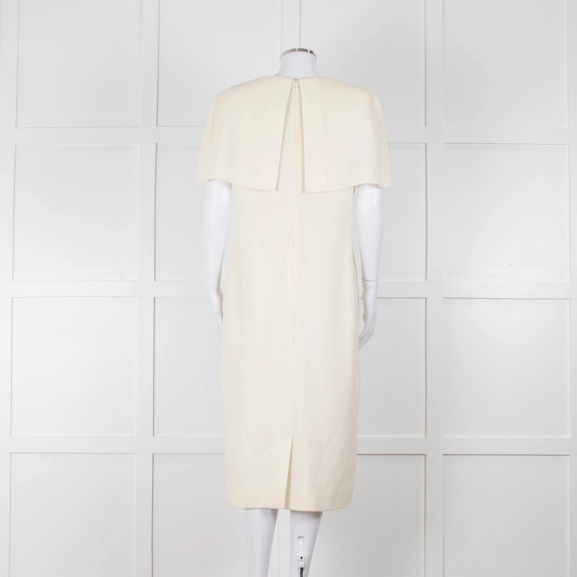 Louise Kennedy Cream Shoulder Cape Shift Dress - Image 5