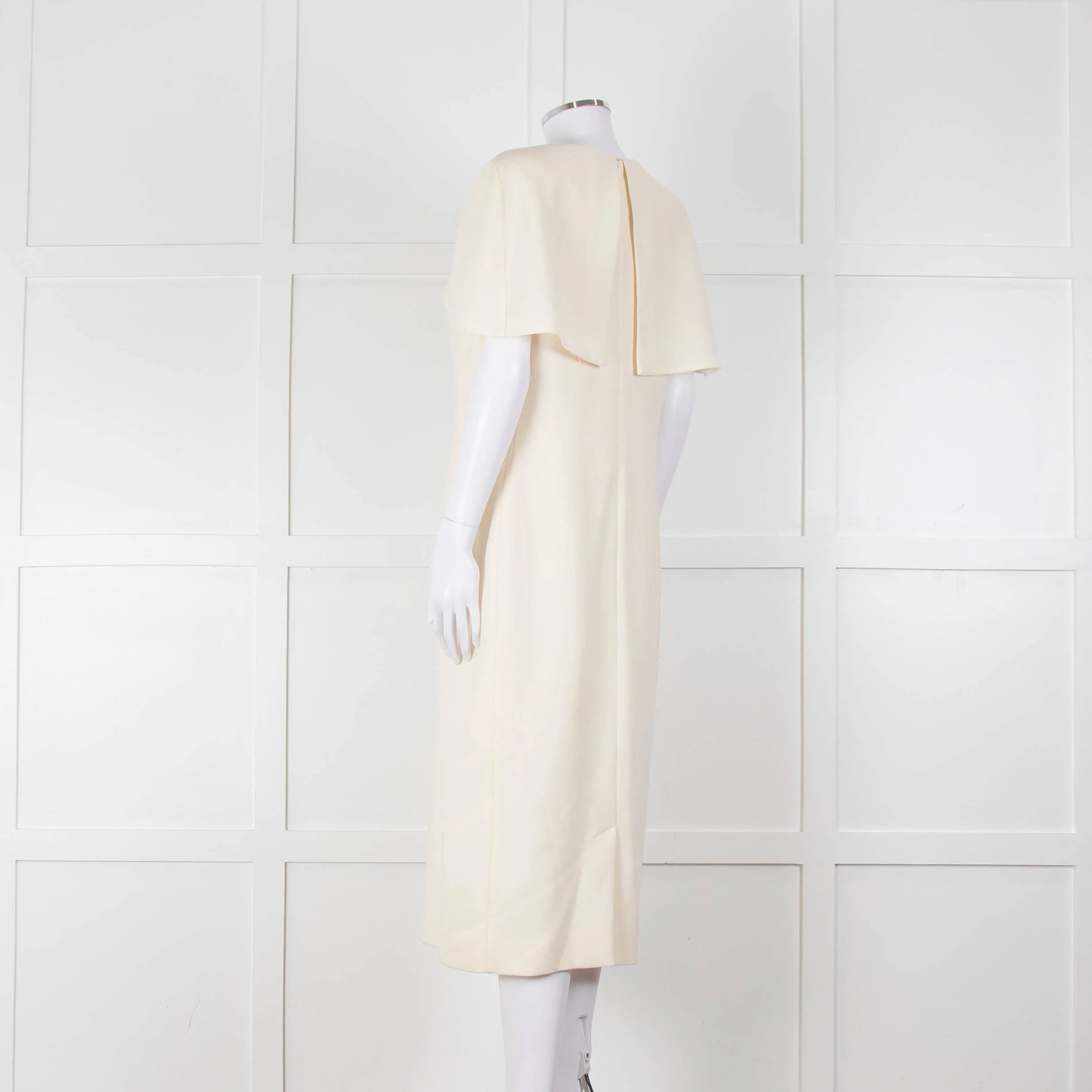 Louise Kennedy Cream Shoulder Cape Shift Dress - Image 6