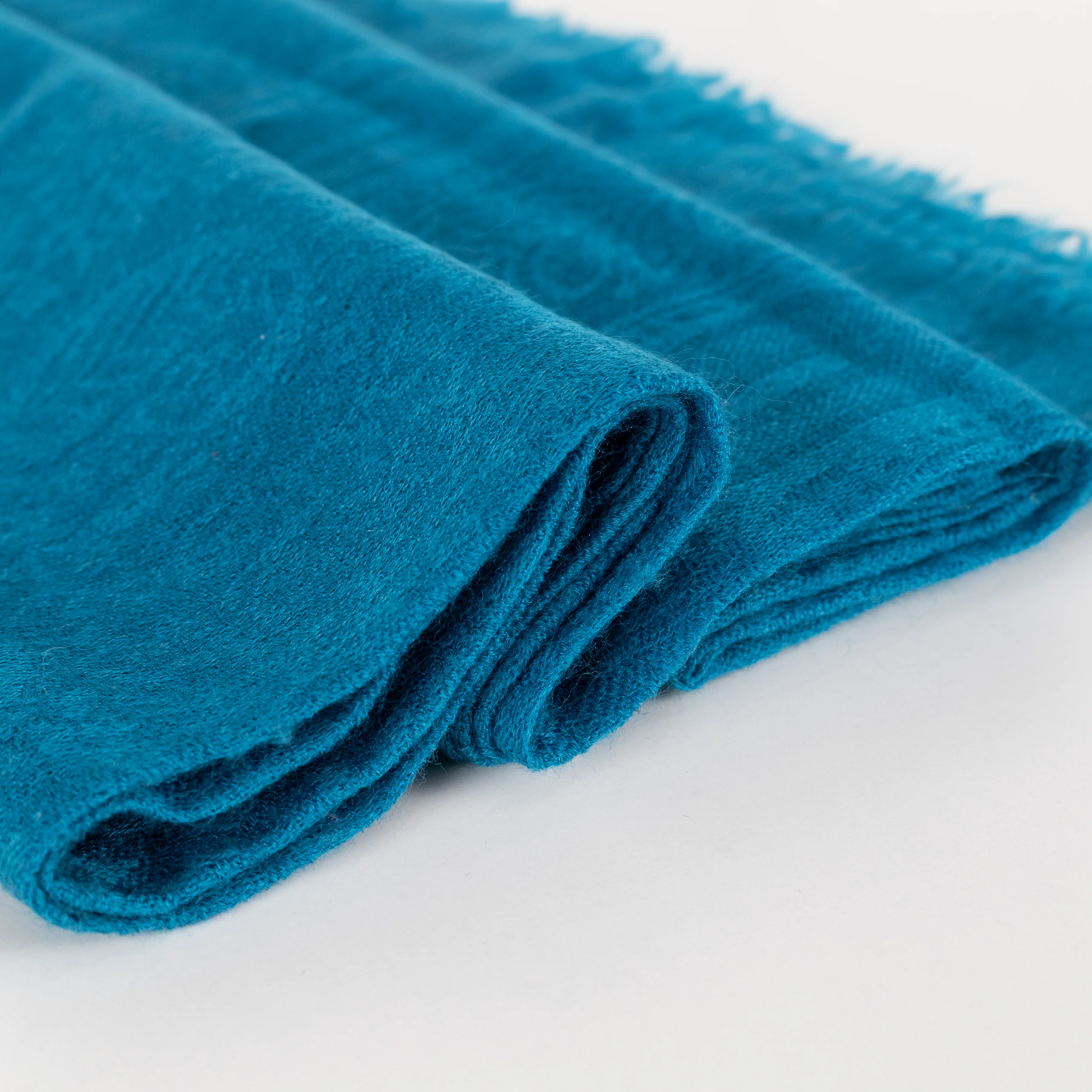 Louise Kennedy Self Patterned Dark Teal Fringed Scarf - Image 2