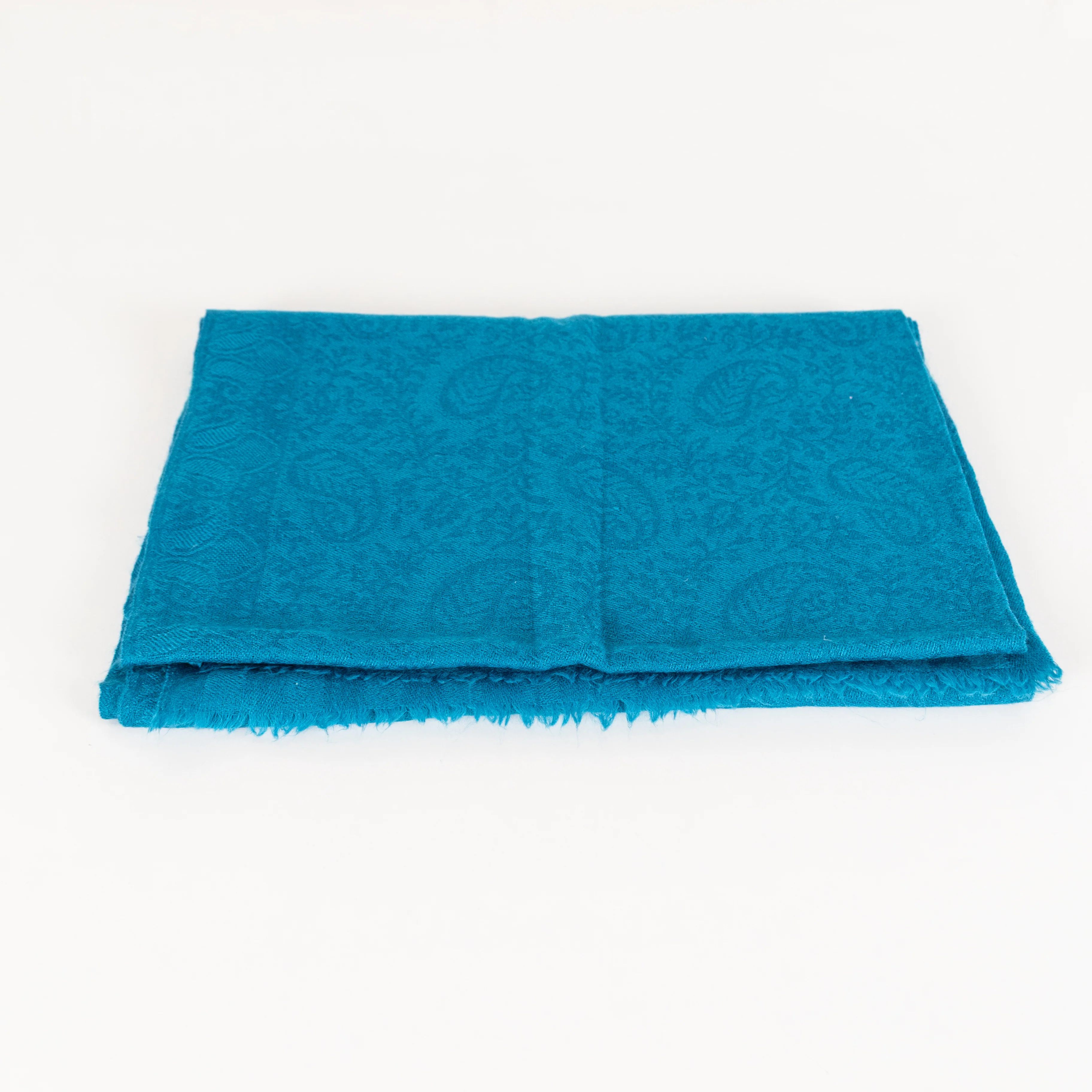 Louise Kennedy Self Patterned Dark Teal Fringed Scarf - Image 3