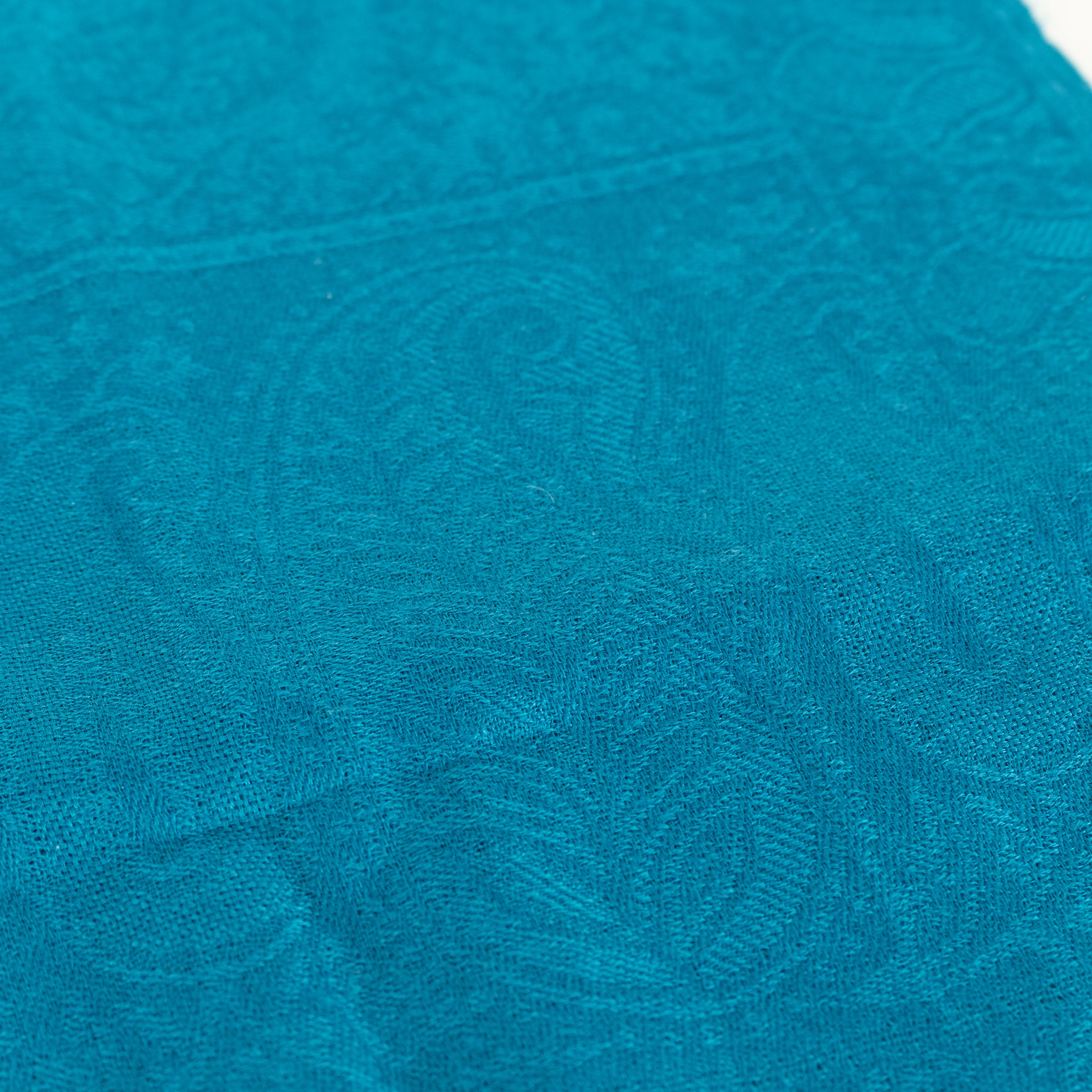Louise Kennedy Self Patterned Dark Teal Fringed Scarf - Image 4