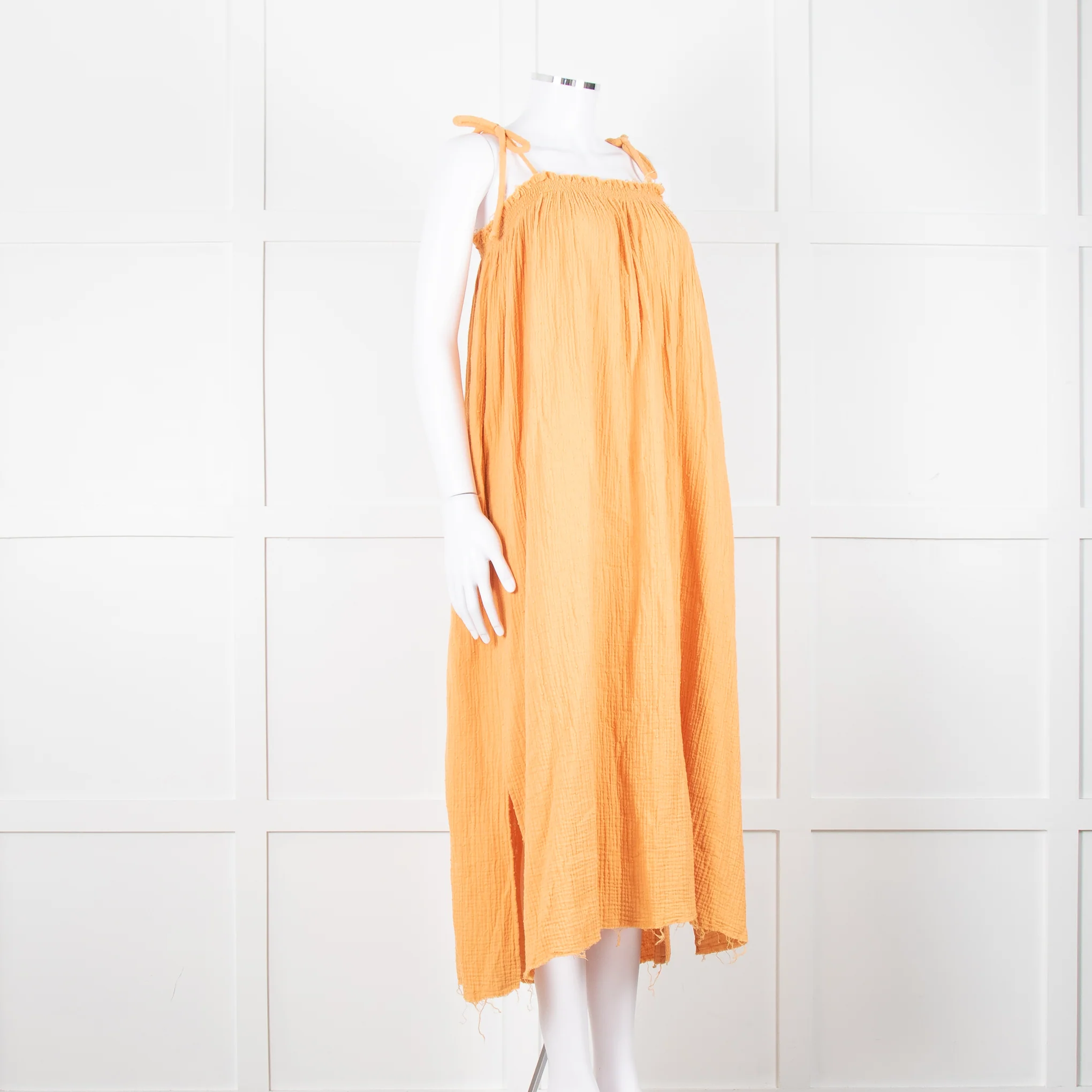 Loup Charmant Orange Cheesecloth Strappy Dress - Image 2
