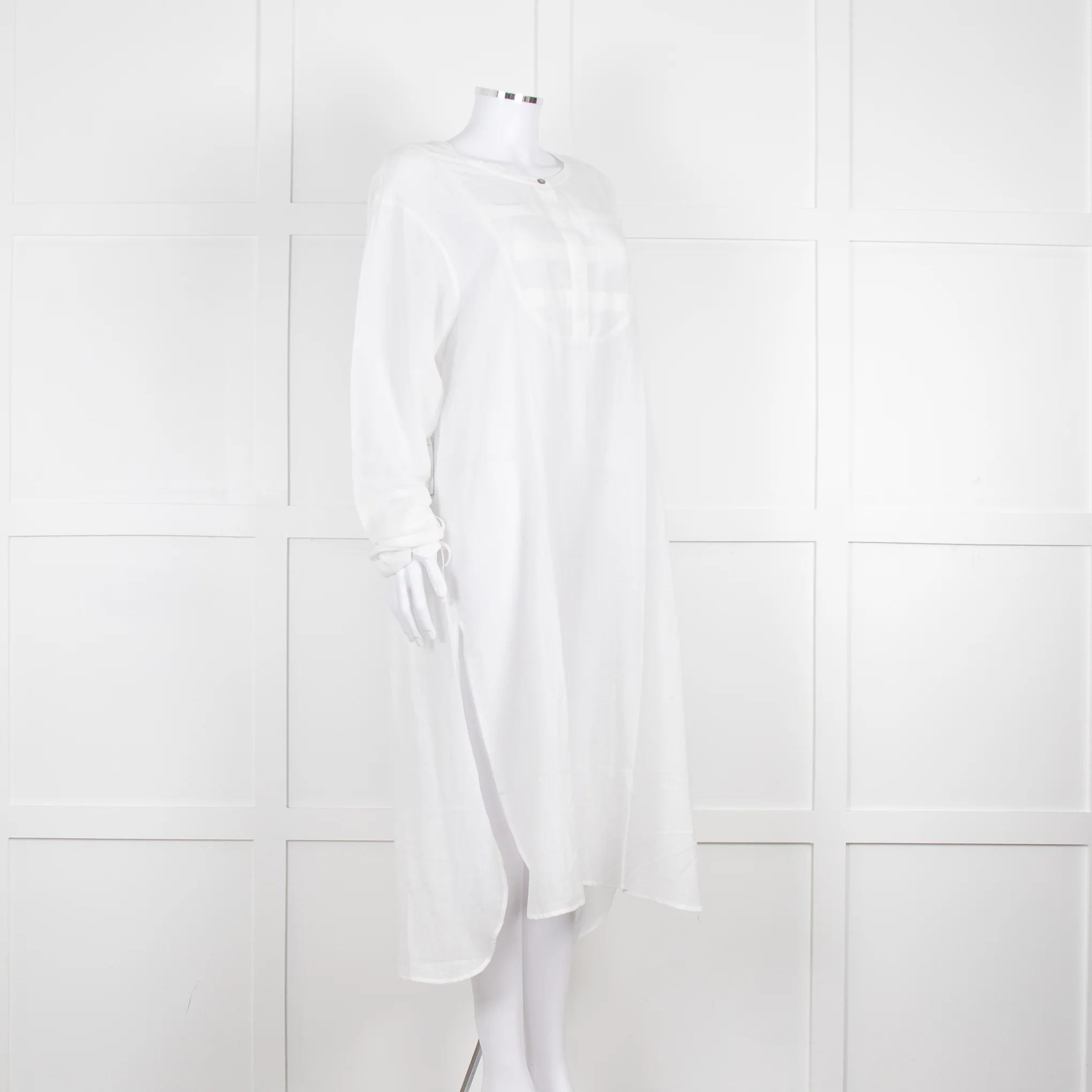 Loup Charmant White Long Sleeve Cotton Coverup Dress - Image 2