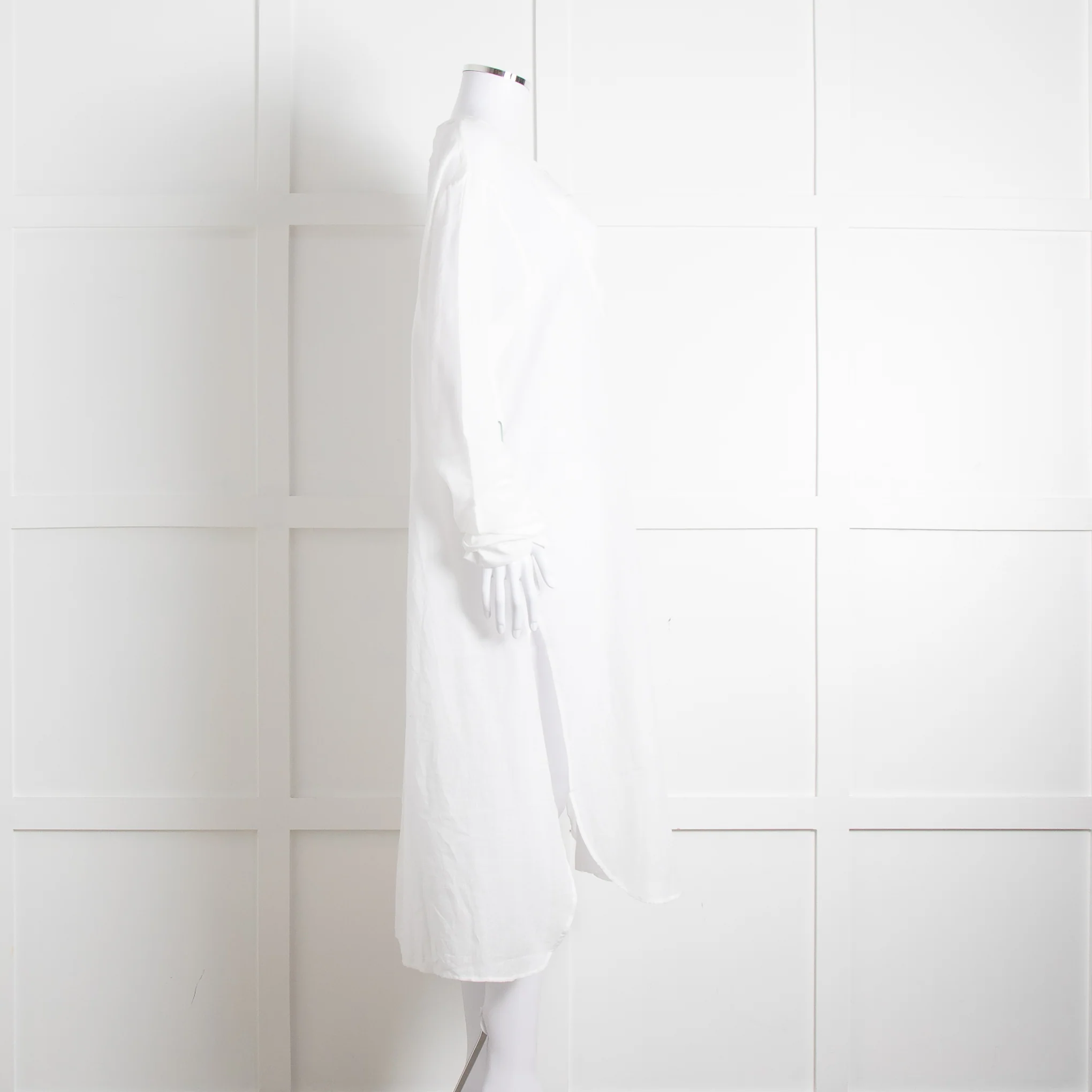 Loup Charmant White Long Sleeve Cotton Coverup Dress - Image 3