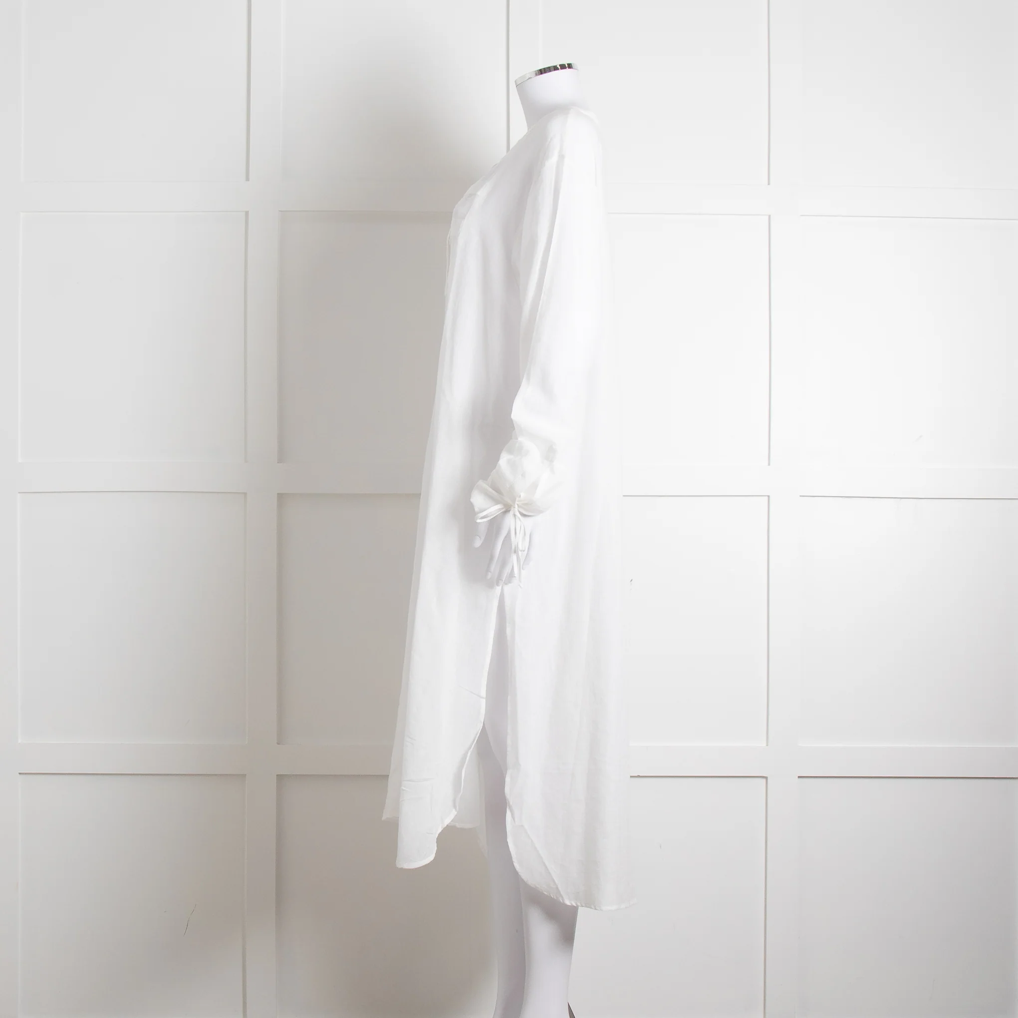 Loup Charmant White Long Sleeve Cotton Coverup Dress - Image 7