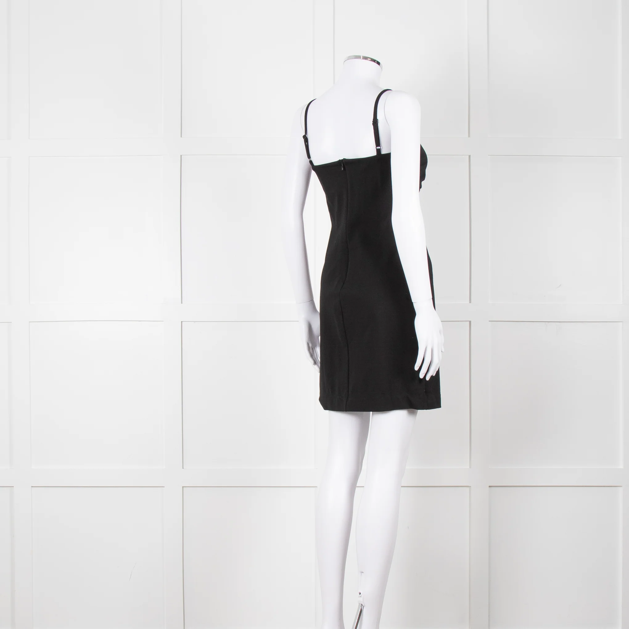 Love Moschino Black Stretch Knit Mini Dress With Diamante Buckle - Image 4
