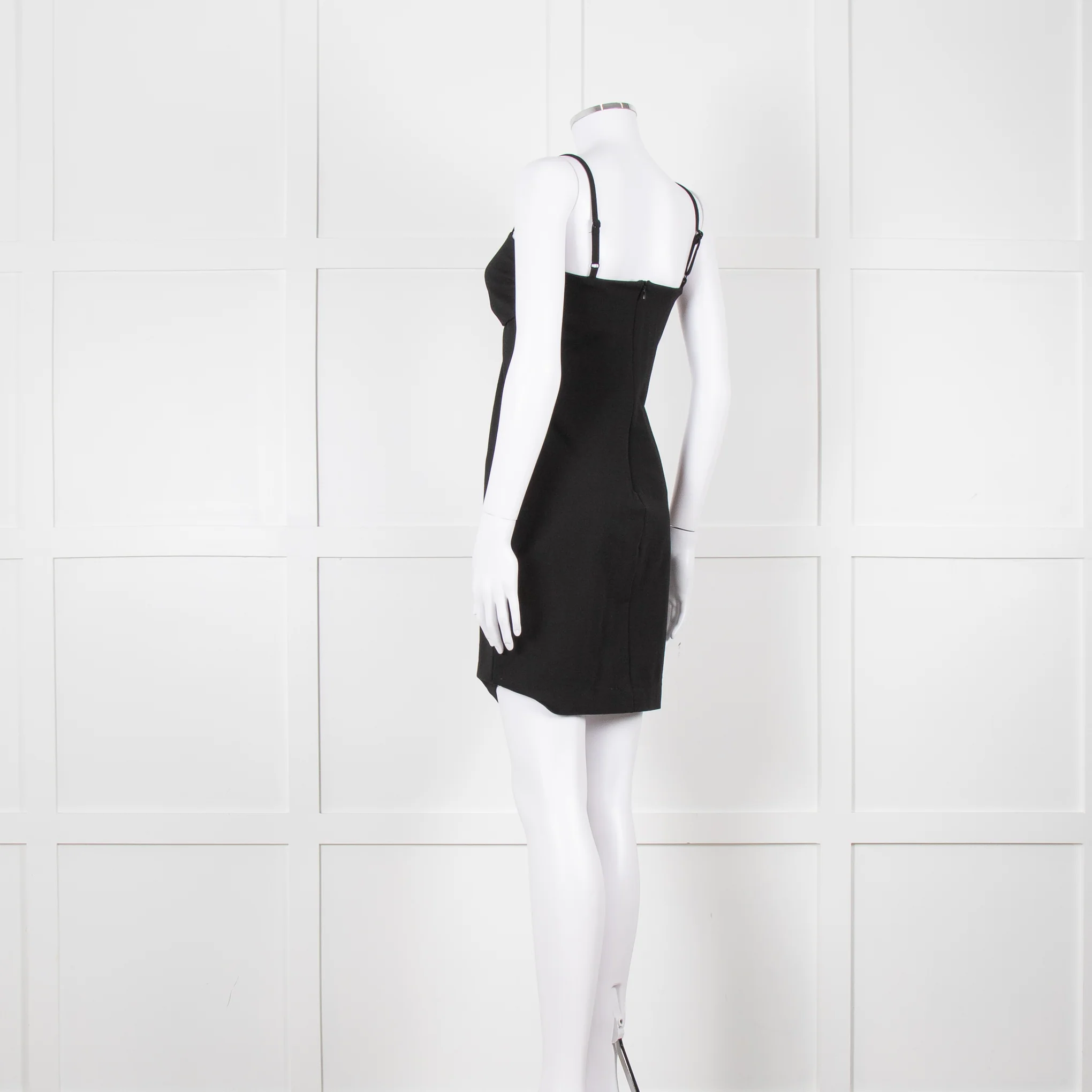 Love Moschino Black Stretch Knit Mini Dress With Diamante Buckle - Image 6