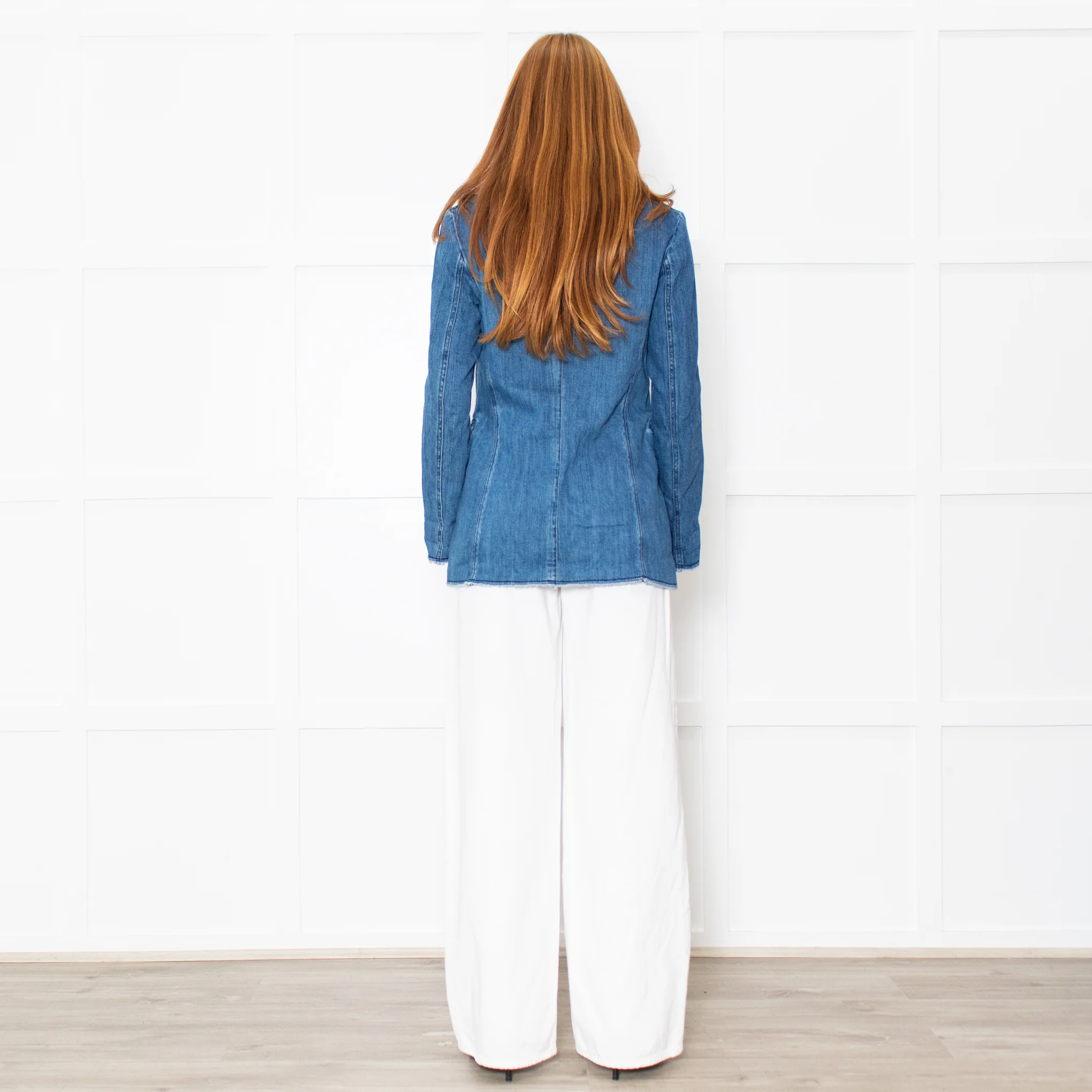 Love Moschino Blue Denim Embellished Blazer Jacket - Image 5