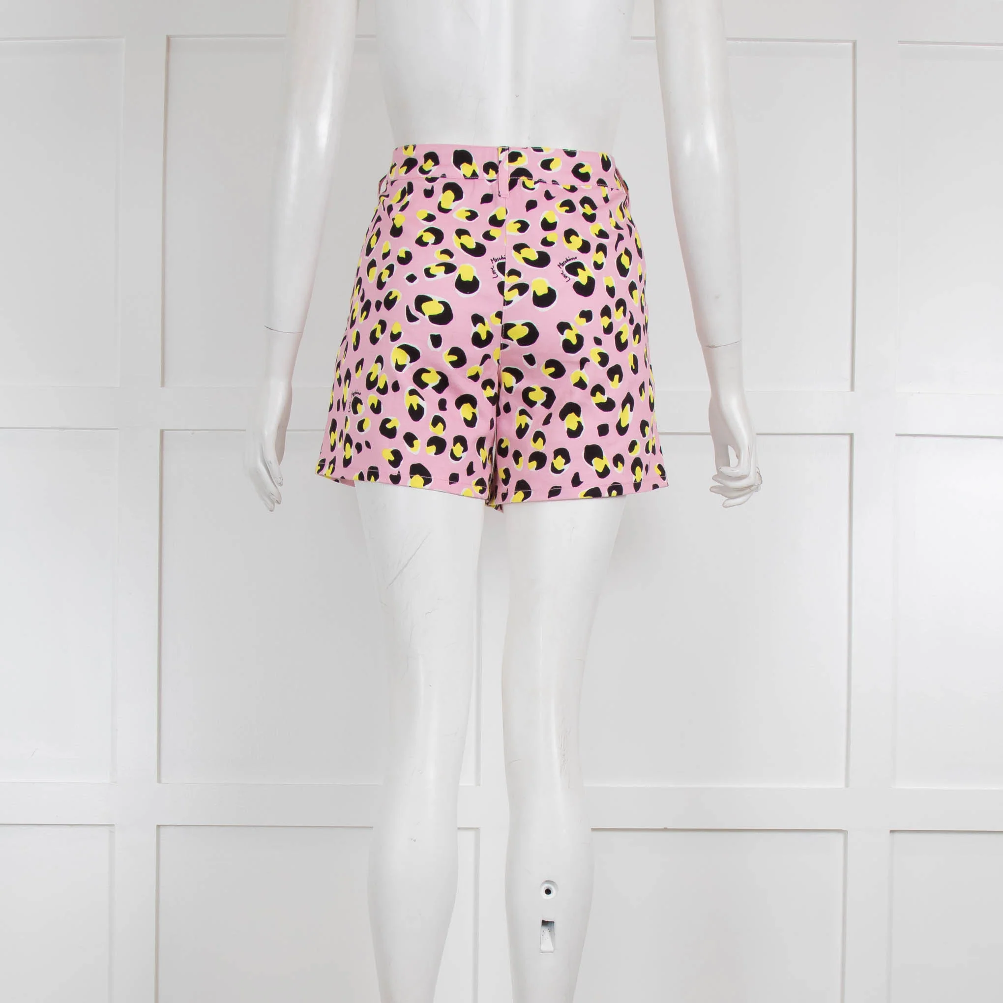 Love Moschino Pink & Yellow Animal Print Shorts - Image 3
