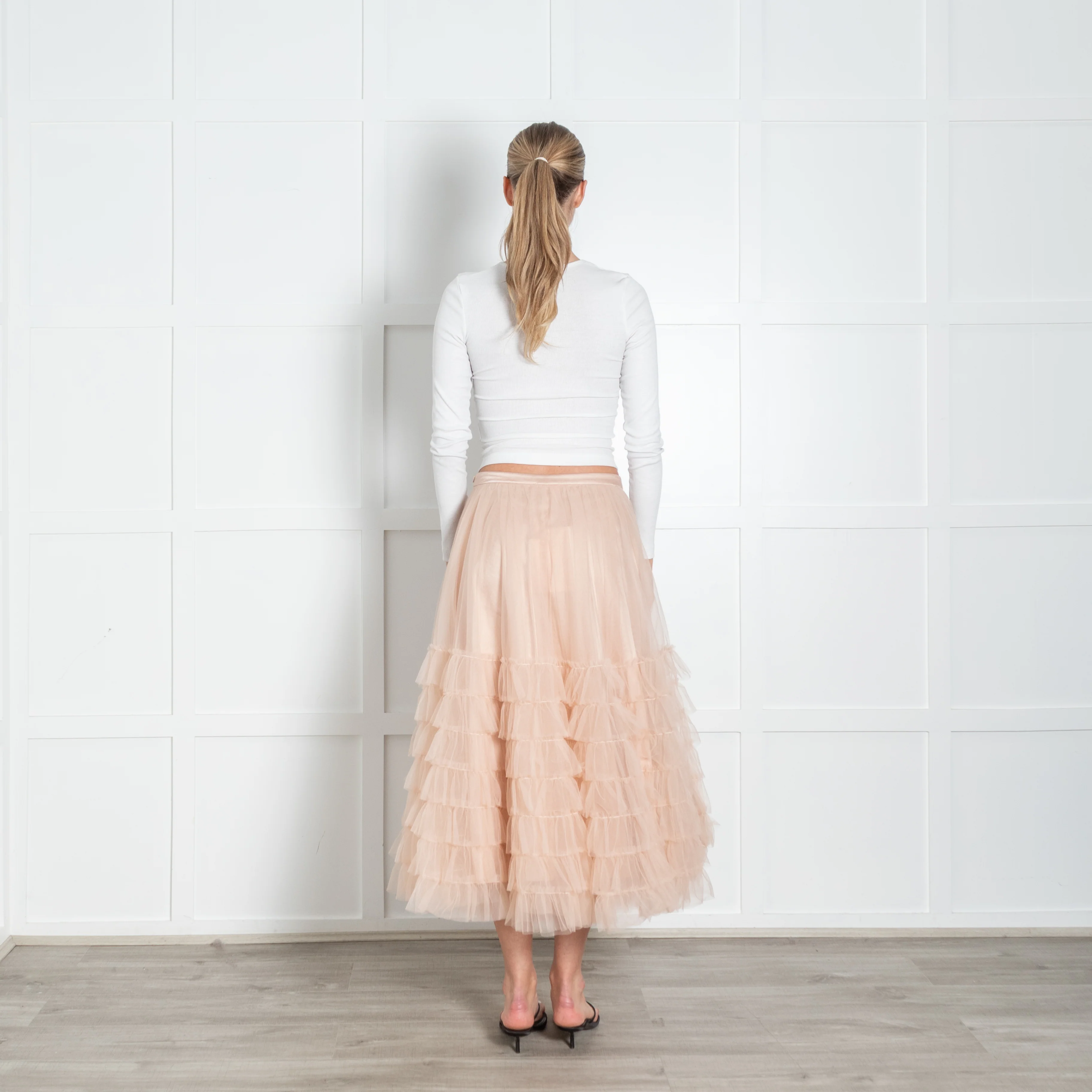 Love Shack Fancy Pale Pink Tulle Net Skirt - Image 5