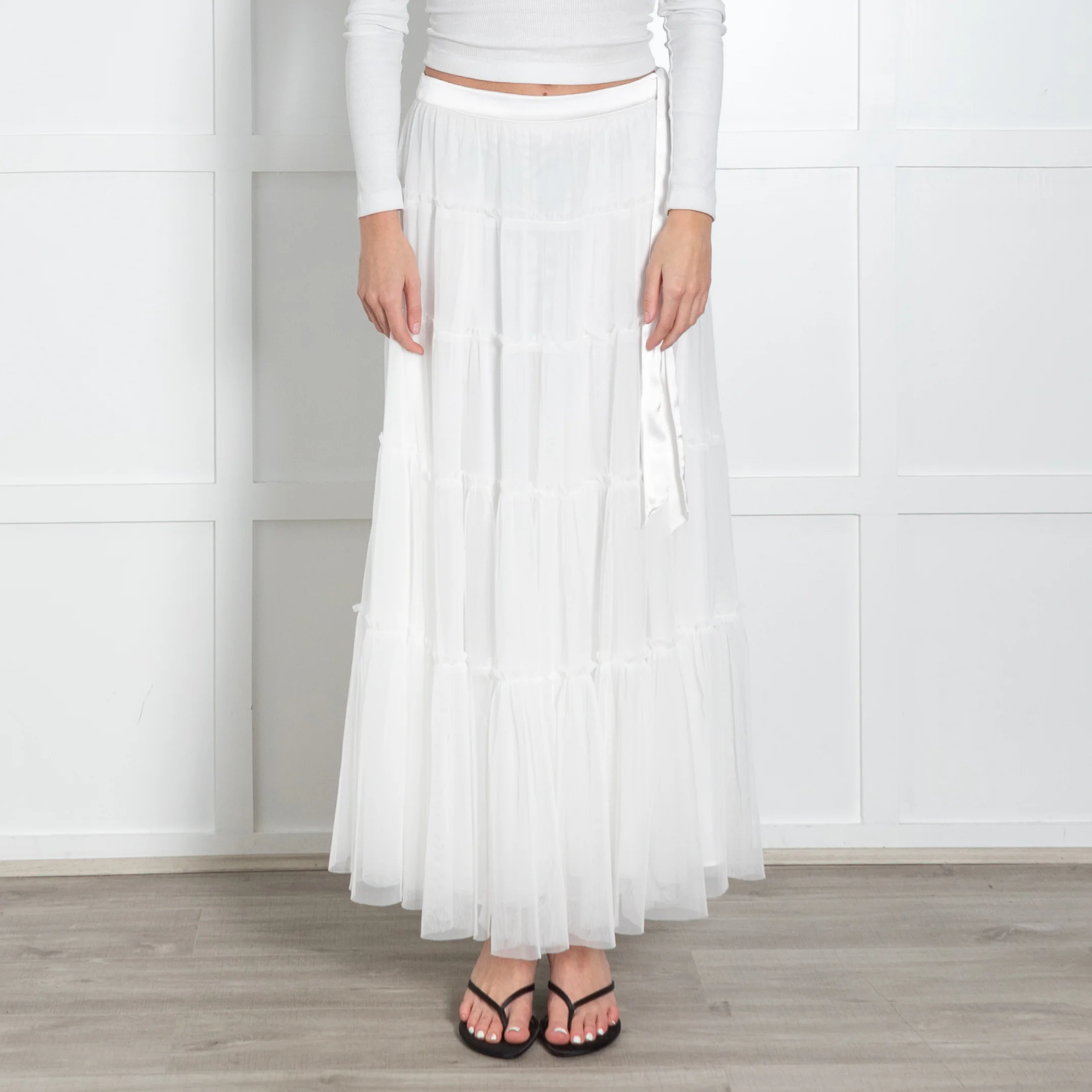 Love Shack Fancy White Tulle Net Skirt - Image 2