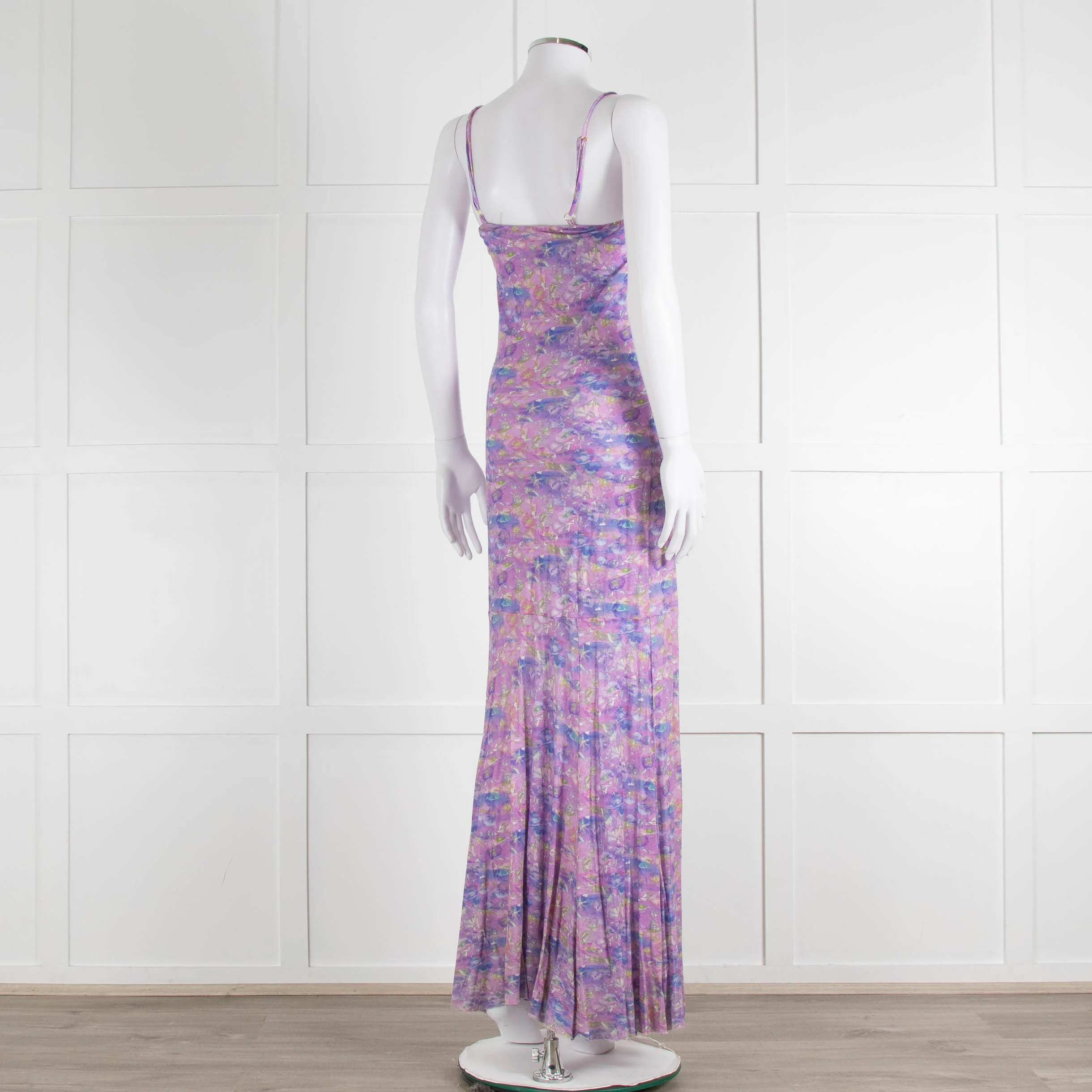 LoveShackFancy Lilac Green Floral Sleeveless Maxi Dress - Image 4