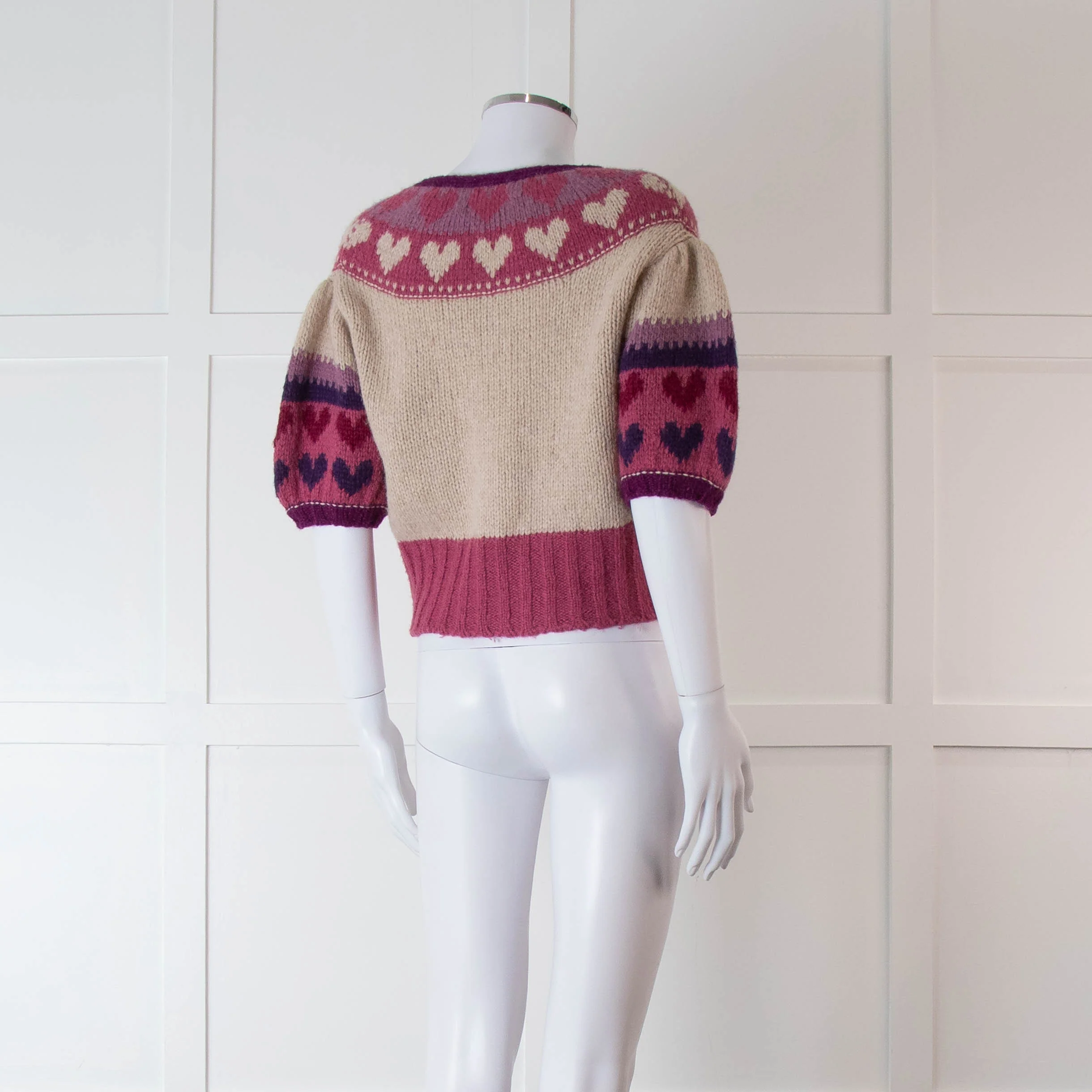LoveShackFancy Purple & Pink Short Sleeve Cardigan - Image 4