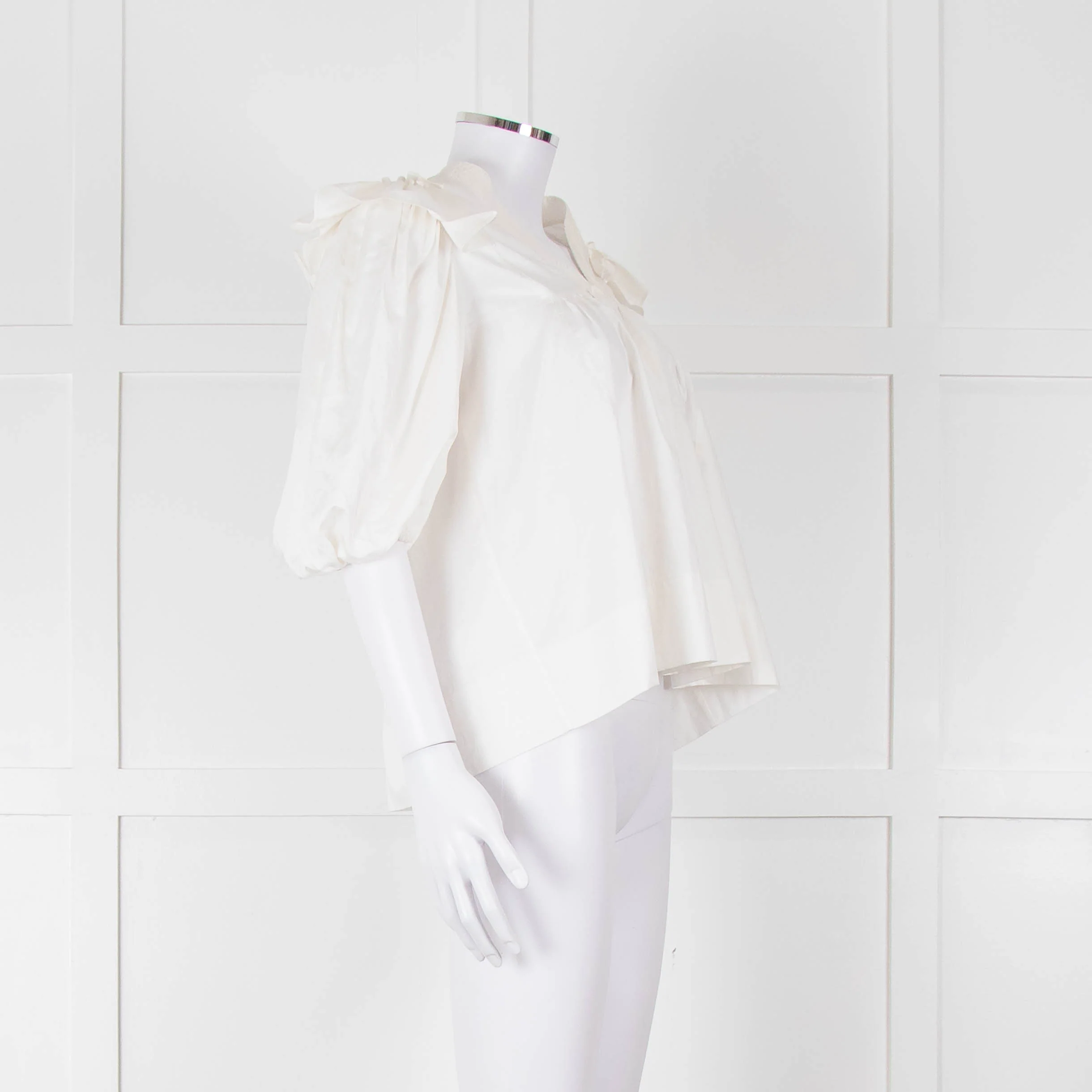 Lug Von Siga Cream Puff Sleeve Frill Trim Top - Image 2