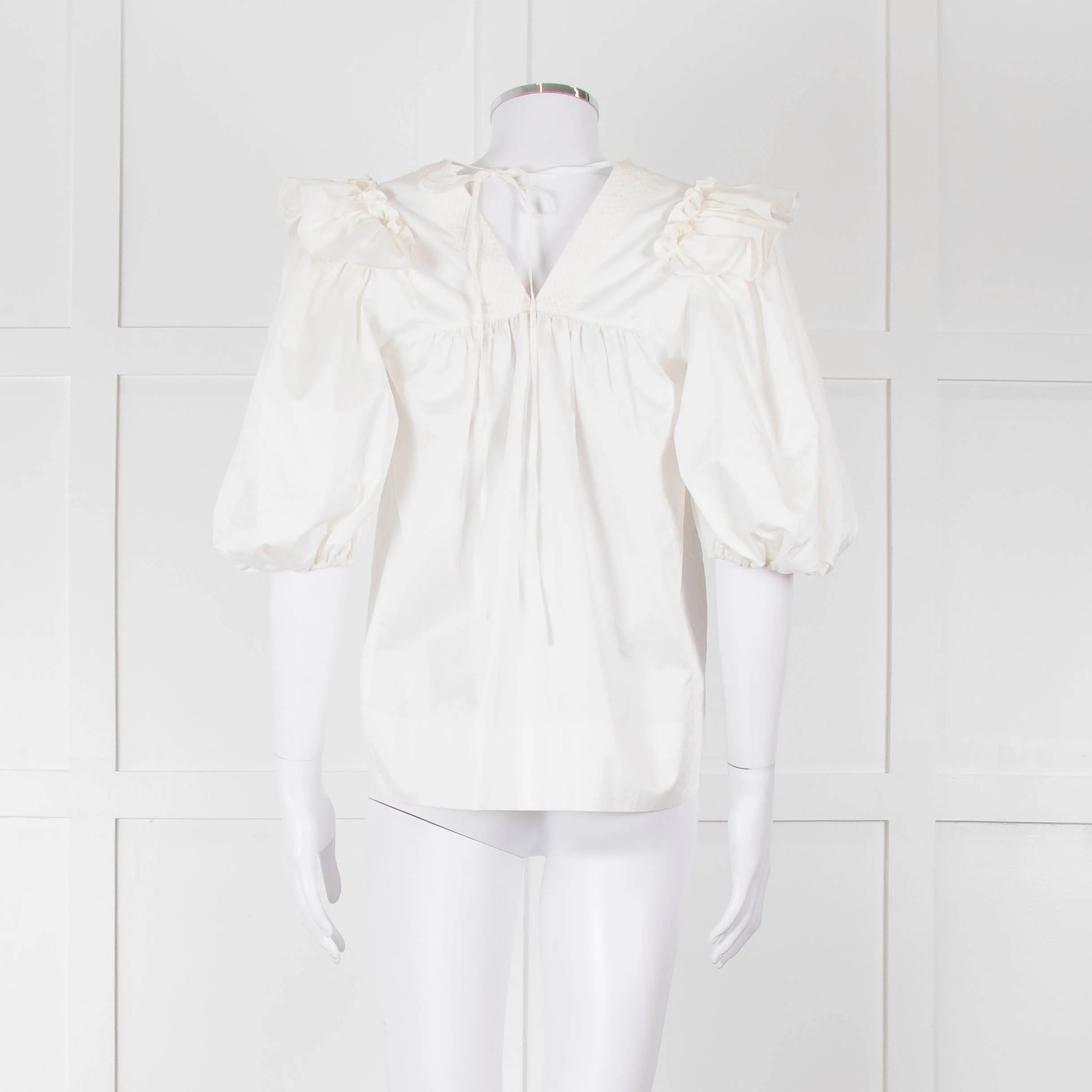 Lug Von Siga Cream Puff Sleeve Frill Trim Top - Image 5