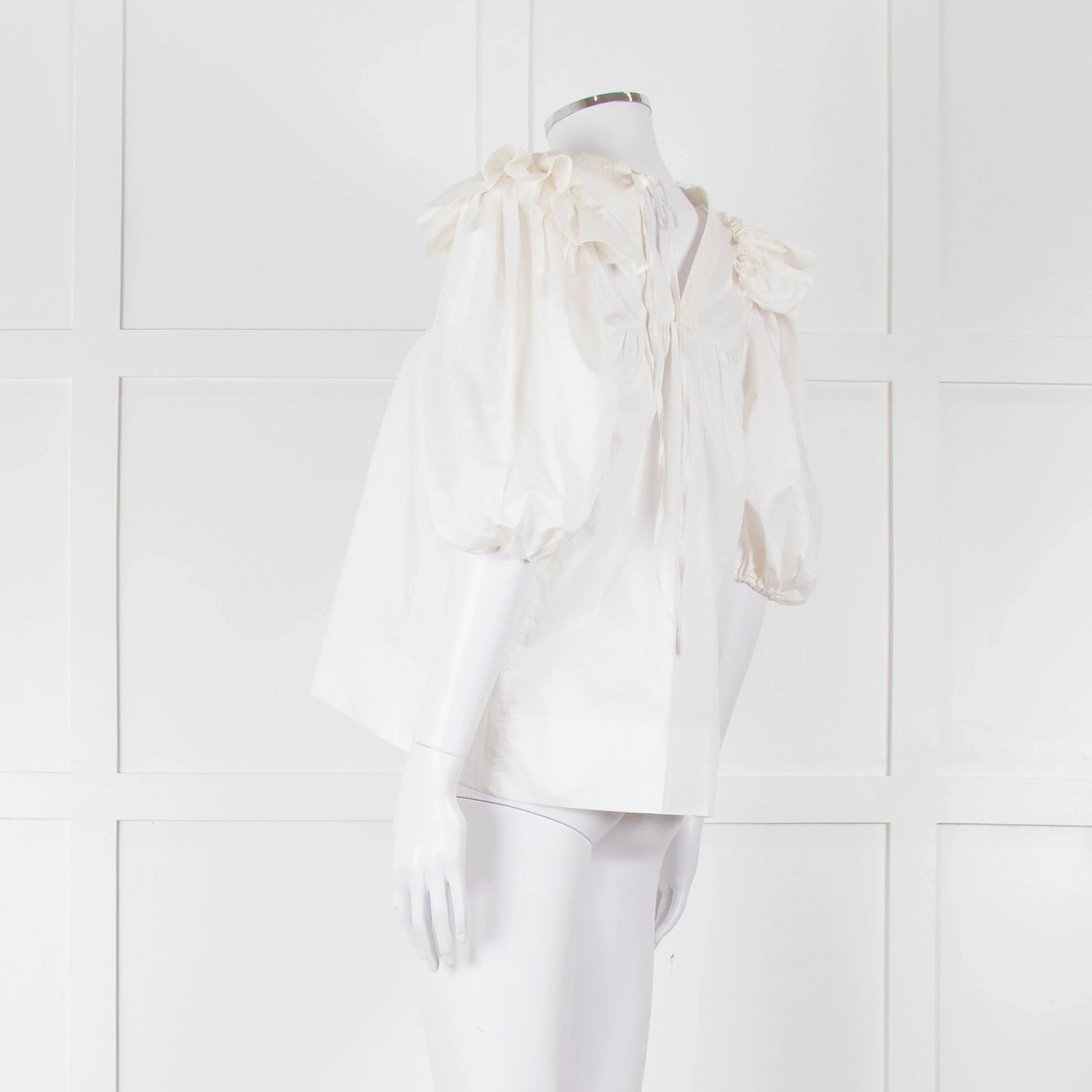 Lug Von Siga Cream Puff Sleeve Frill Trim Top - Image 6
