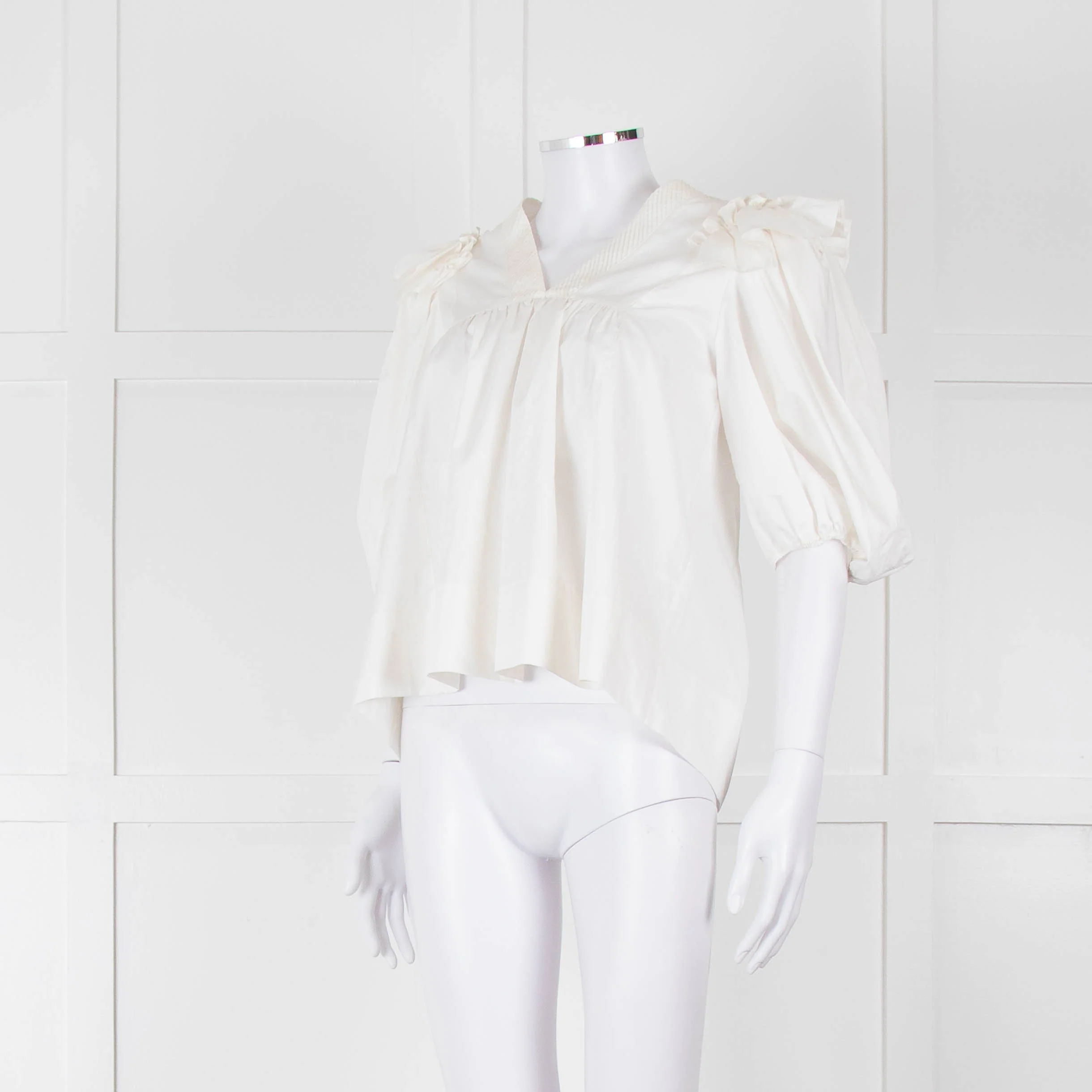 Lug Von Siga Cream Puff Sleeve Frill Trim Top - Image 8