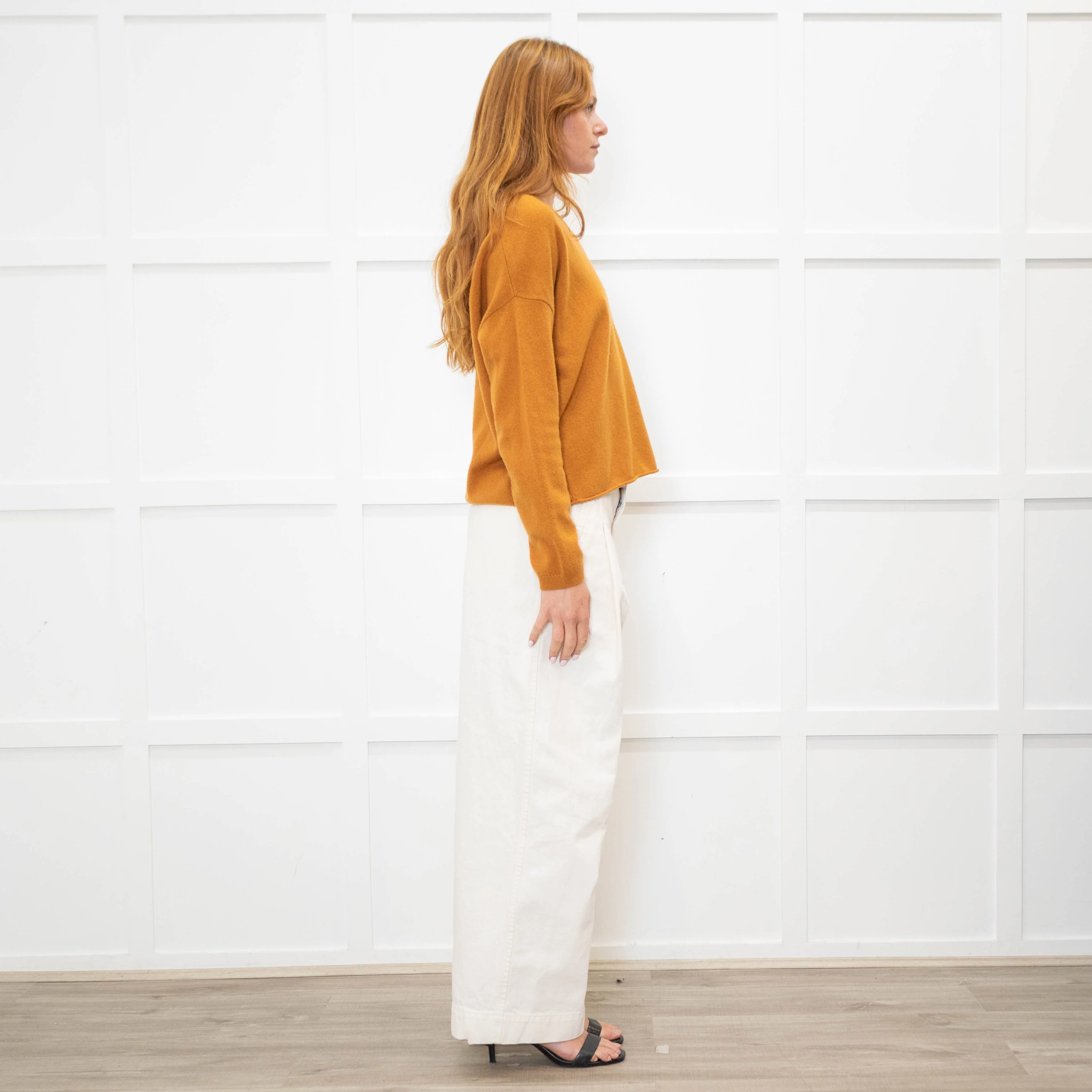Luisa Cerano Brown Cashmere V Neck Sweater - Image 6