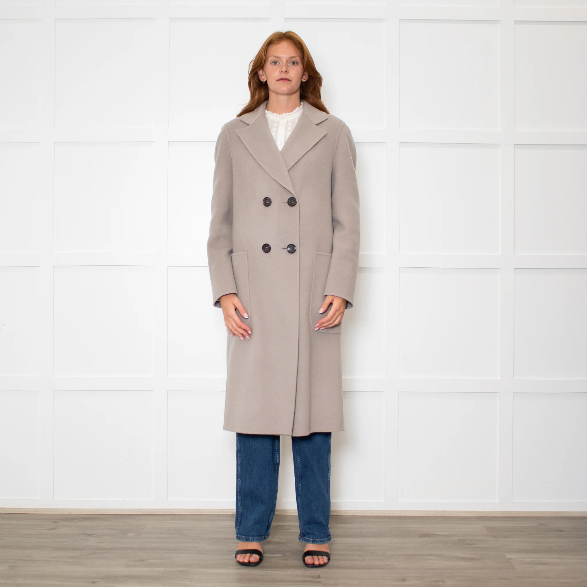 Luisa Cerano Double Face Sage Unlined Coat
