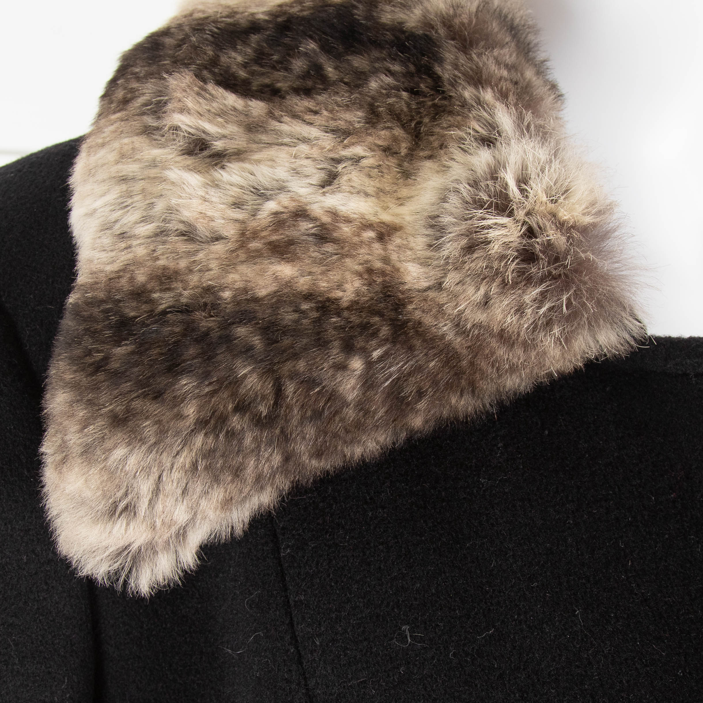 Luisa Spagnoli Black Faux Fur Trim Coat - Image 5
