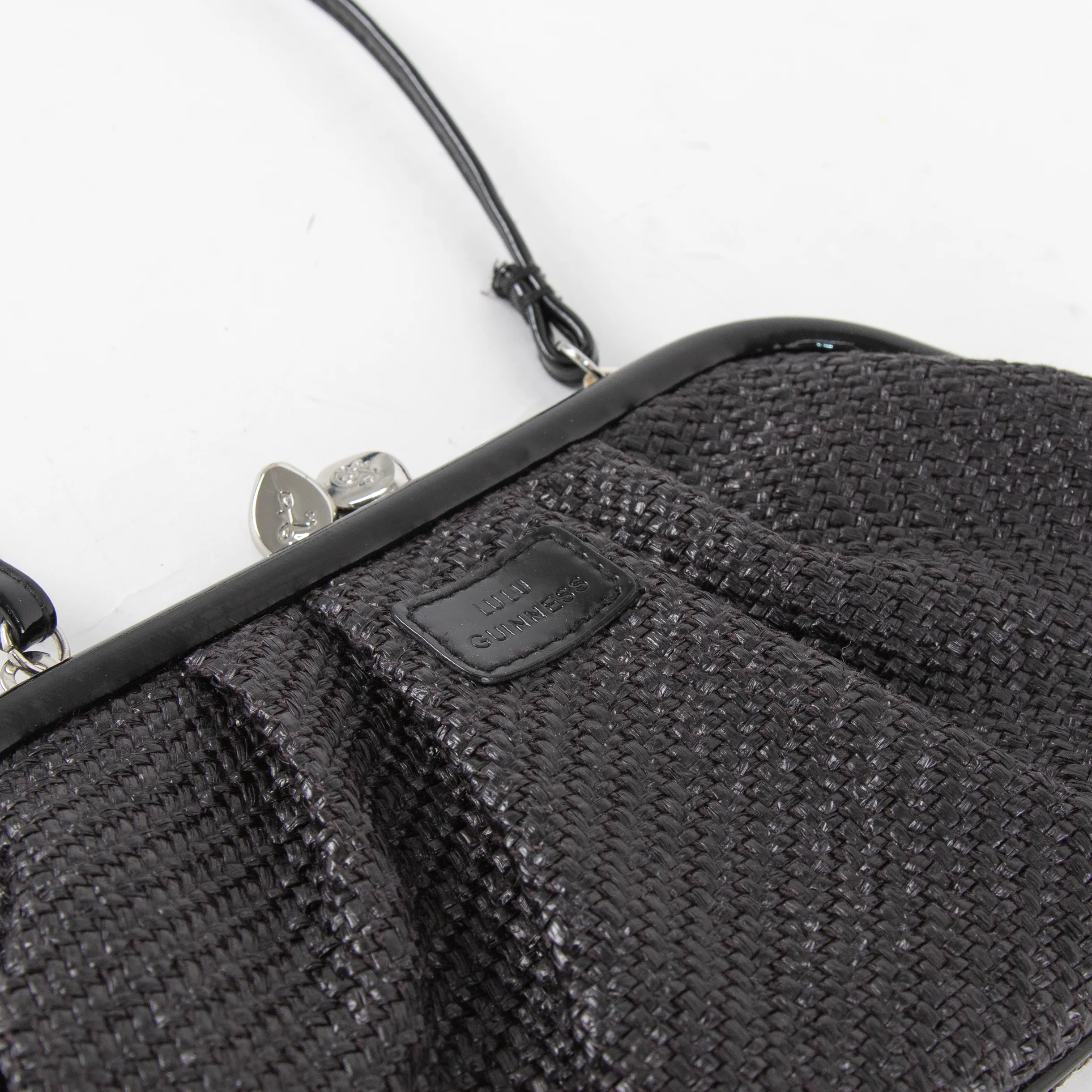 Lulu Guinness Black Raffia Small Coin Purse Bag - Image 5