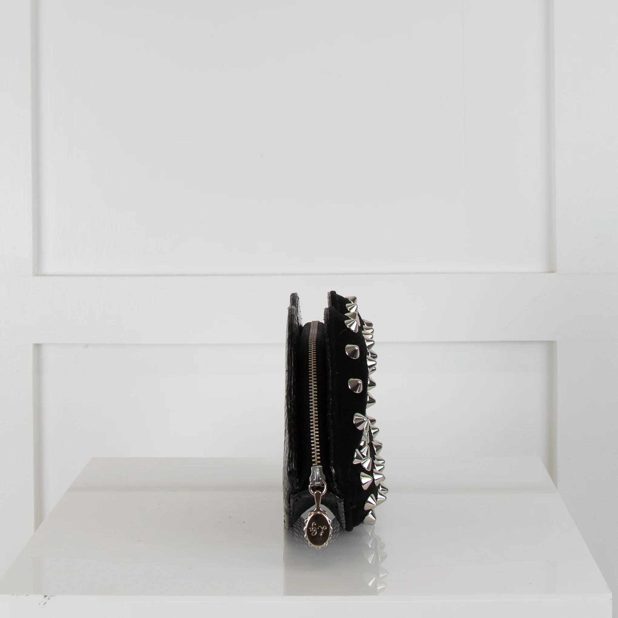 Lulu Guinness Black Studded Lip Clutch Bag - Image 3