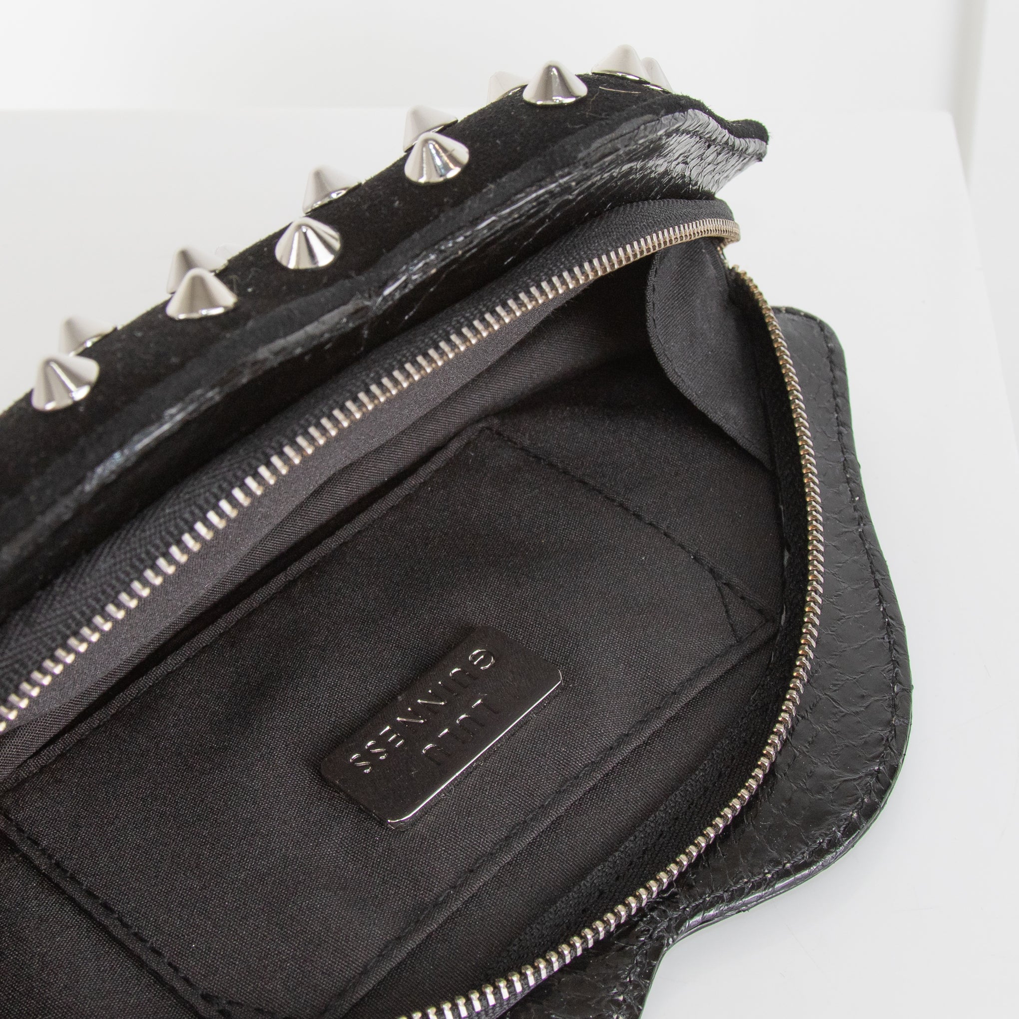 Lulu Guinness Black Studded Lip Clutch Bag - Image 6
