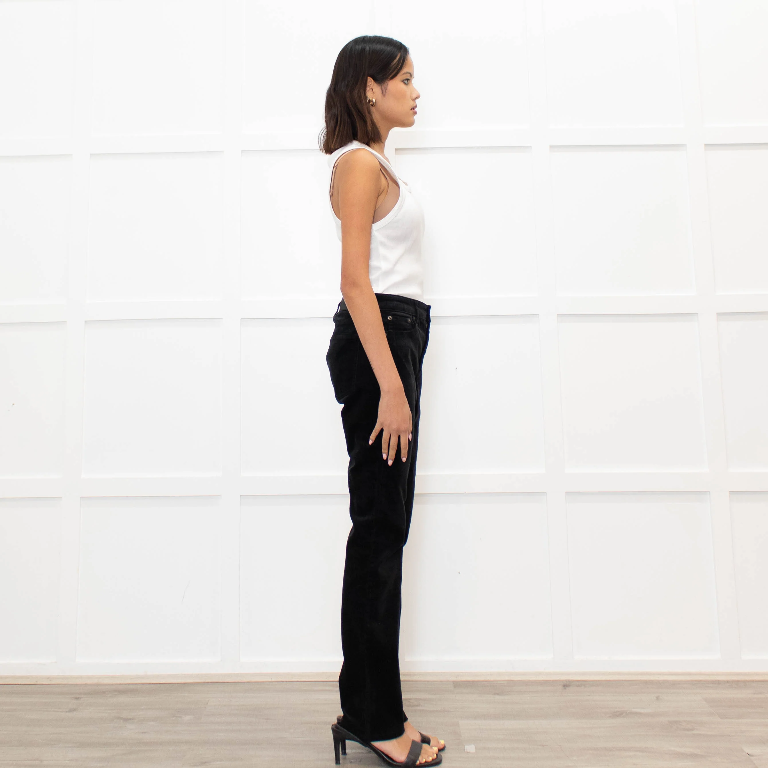 Lauren Ralph Lauren Black Needle Cord Trousers - Image 4