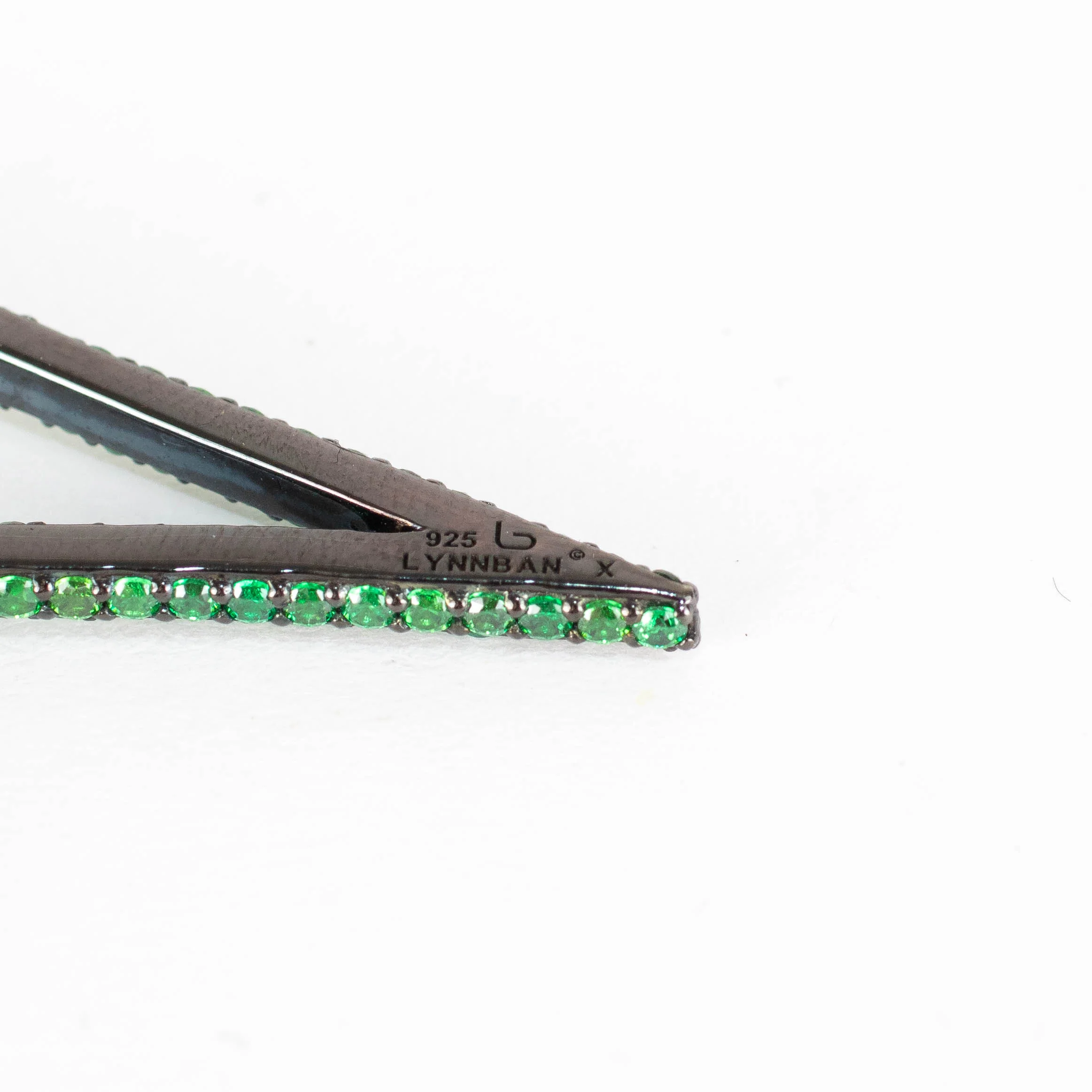 Lynn Ban Pave Green Star Hoop Earrings - Image 5