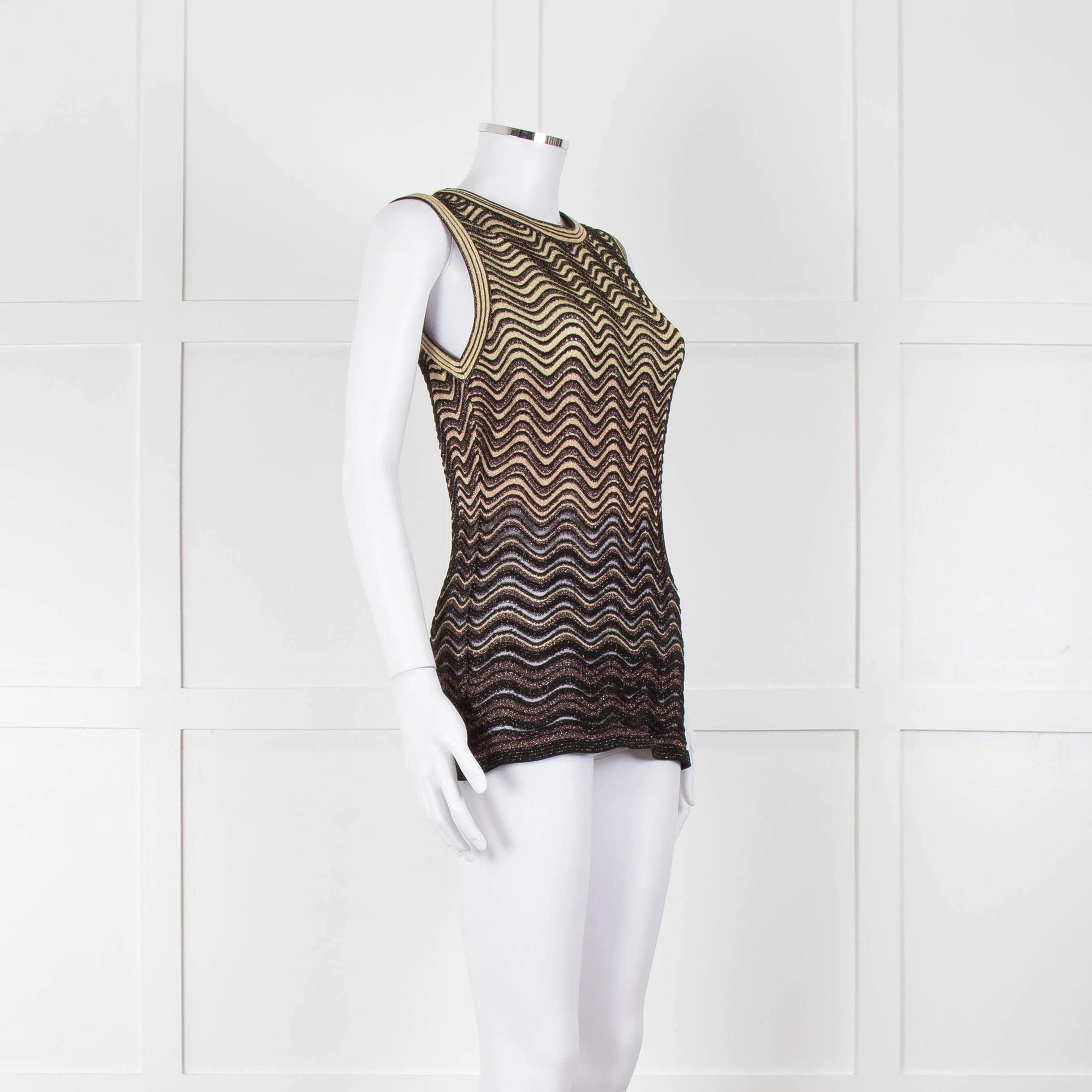 M Missoni Black Gold Lurex Sleeveless Top - Image 2