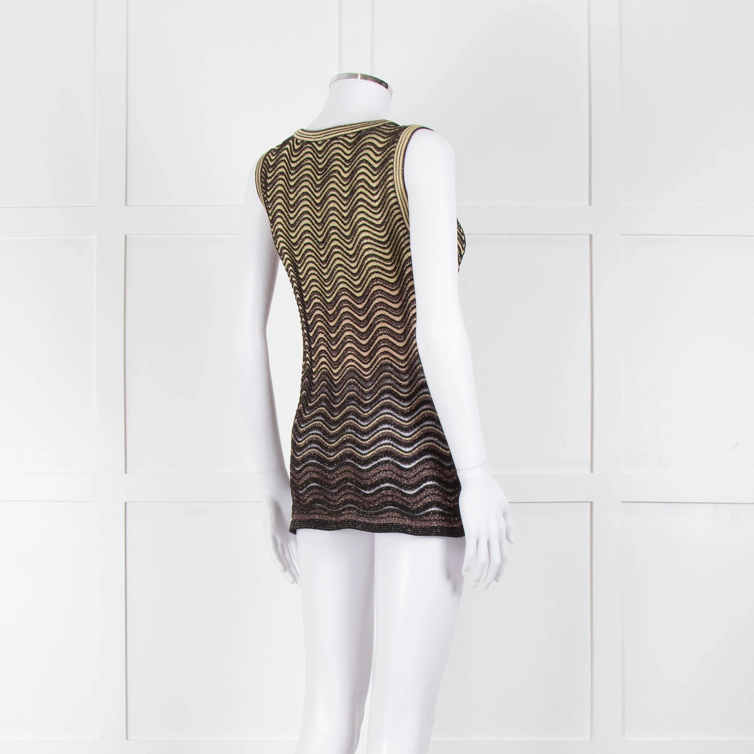 M Missoni Black Gold Lurex Sleeveless Top - Image 4