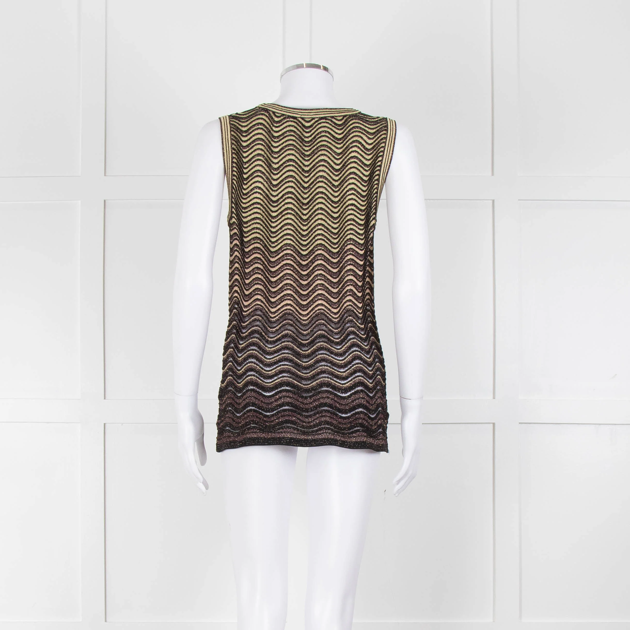 M Missoni Black Gold Lurex Sleeveless Top - Image 5