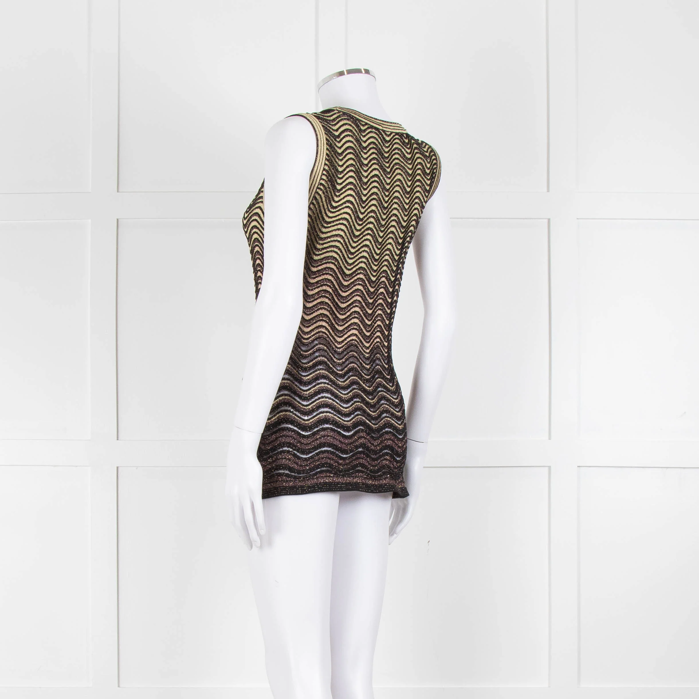 M Missoni Black Gold Lurex Sleeveless Top - Image 6