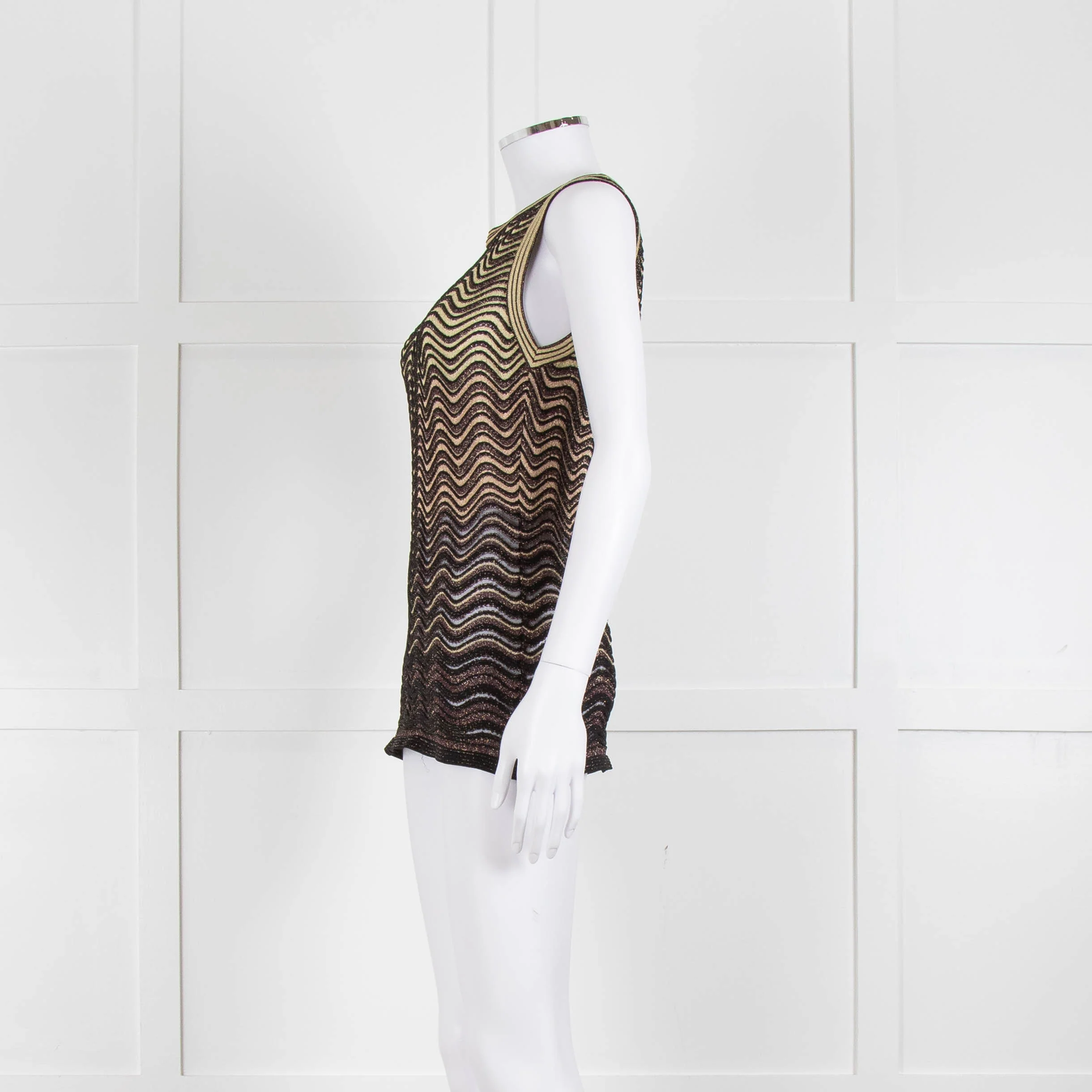 M Missoni Black Gold Lurex Sleeveless Top - Image 7