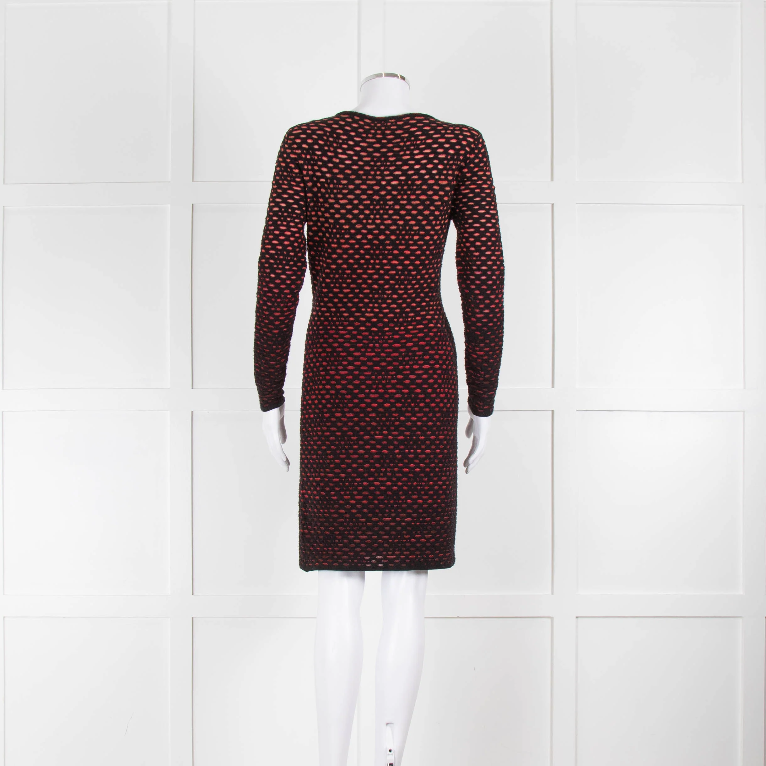 M Missoni Black Red Knit Long Sleeve Dress With Slip - Image 3