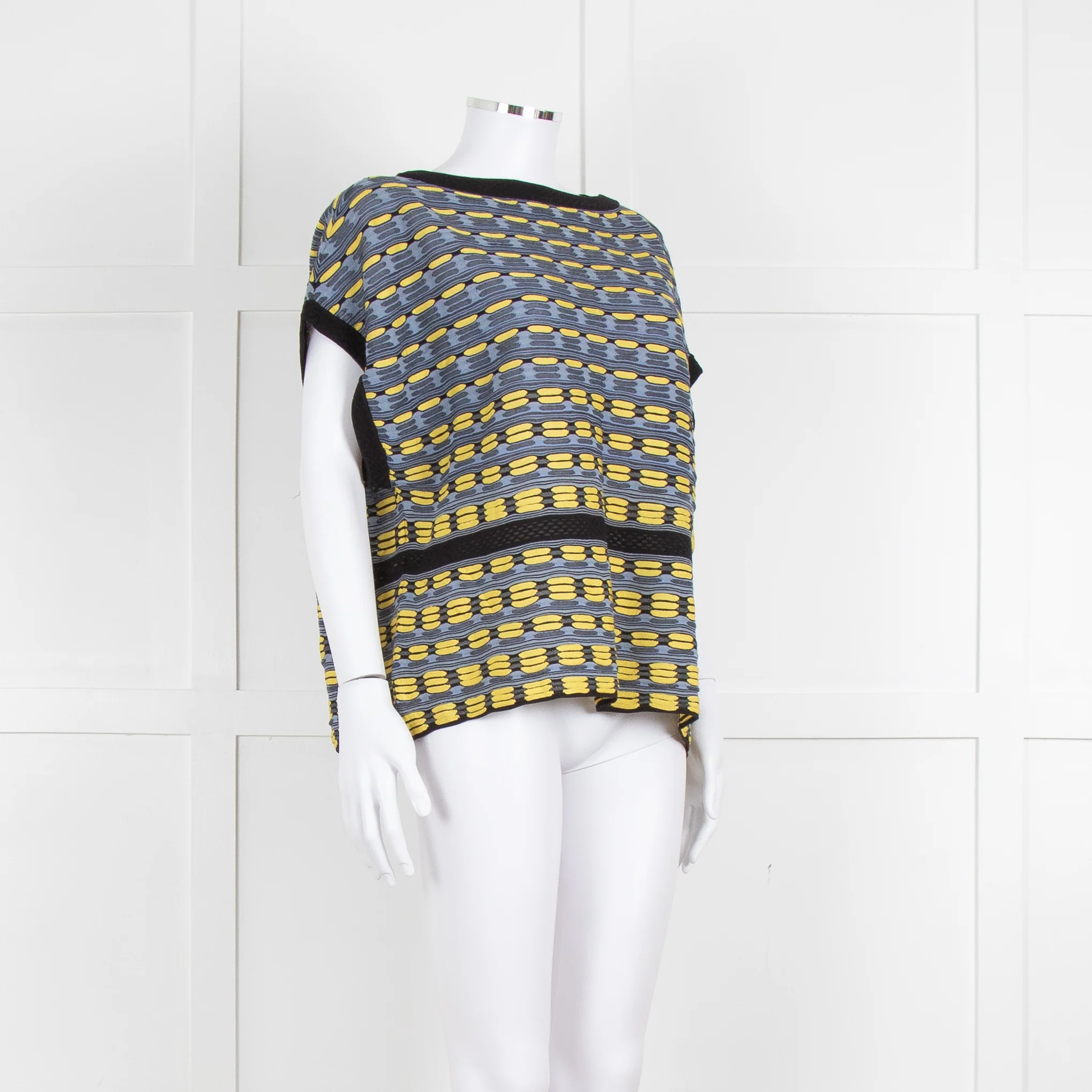 M Missoni Blue Yellow Knit Sleeveless Oversized Top - Image 2