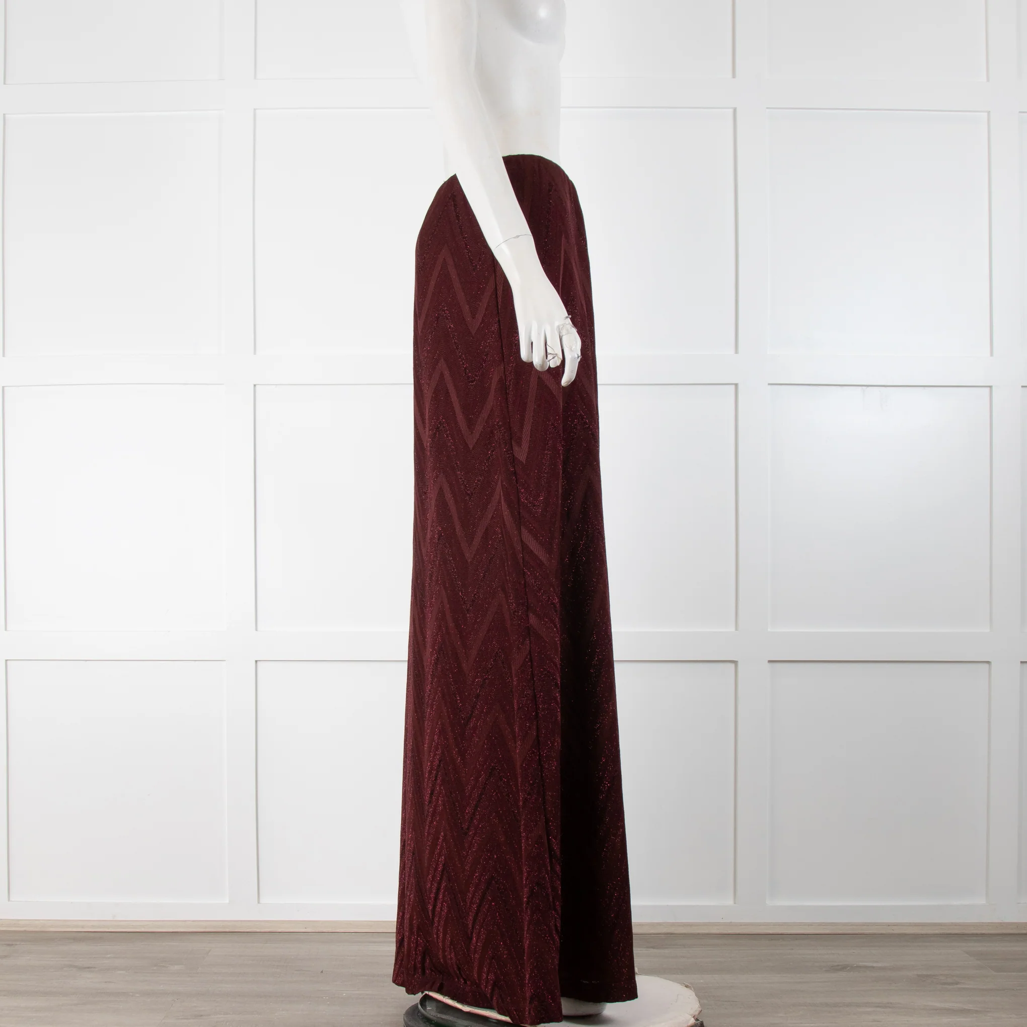 M Missoni Burgundy Knit Shimmer Maxi Skirt - Image 2