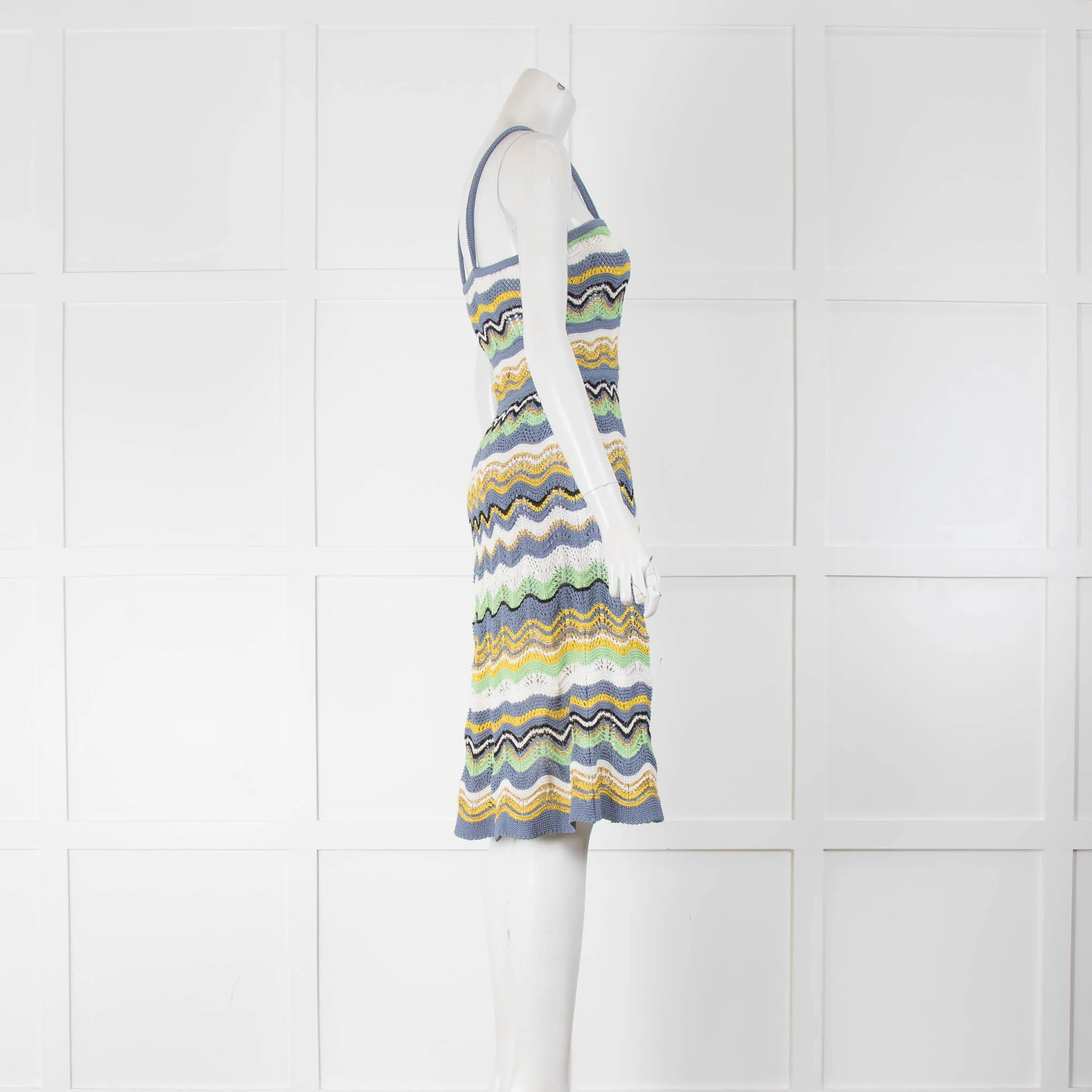 M Missoni Crochet Blue, Green and White Beach Dress - Image 2