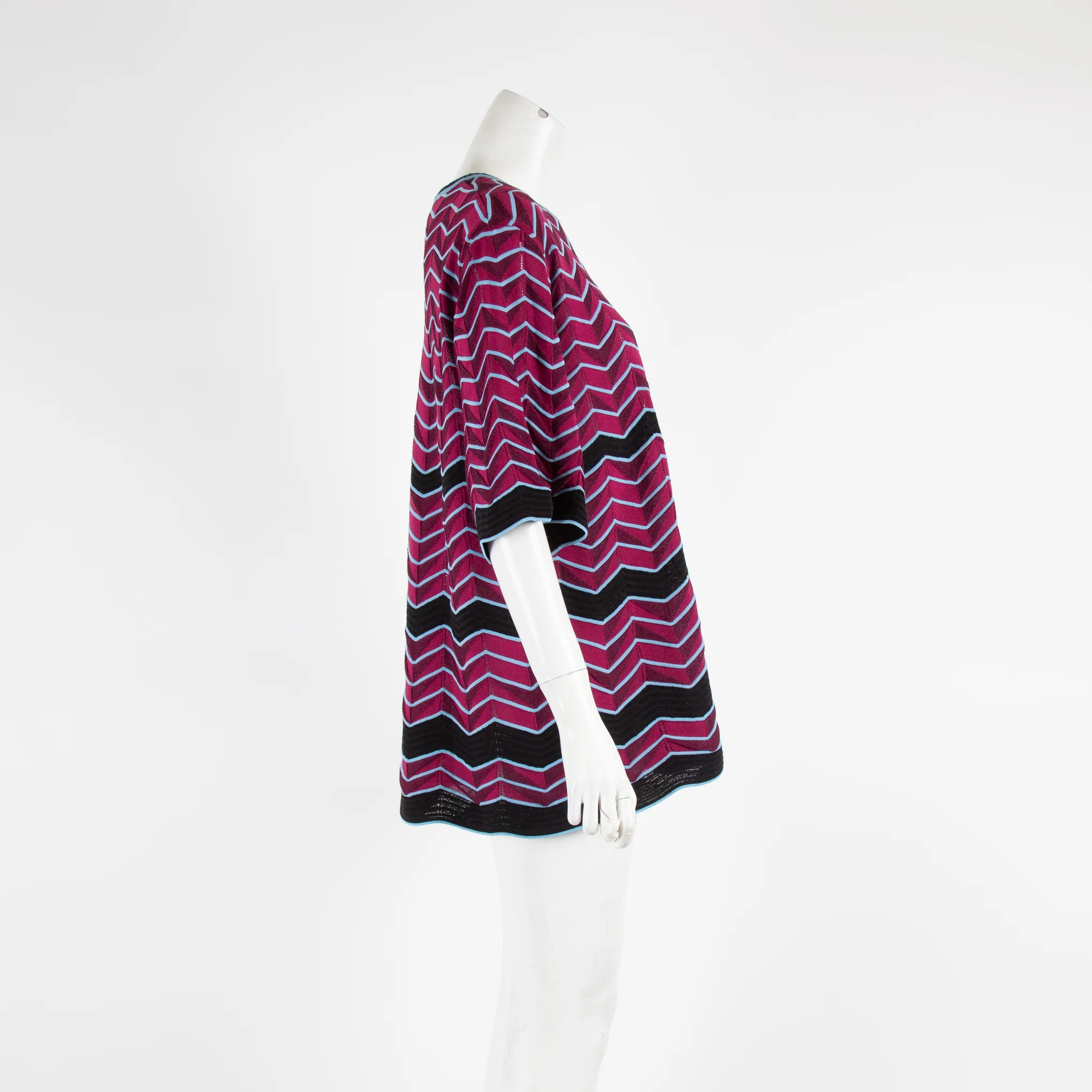 M Missoni Purple 3 Quarter Sleeve Knit Top - Image 2
