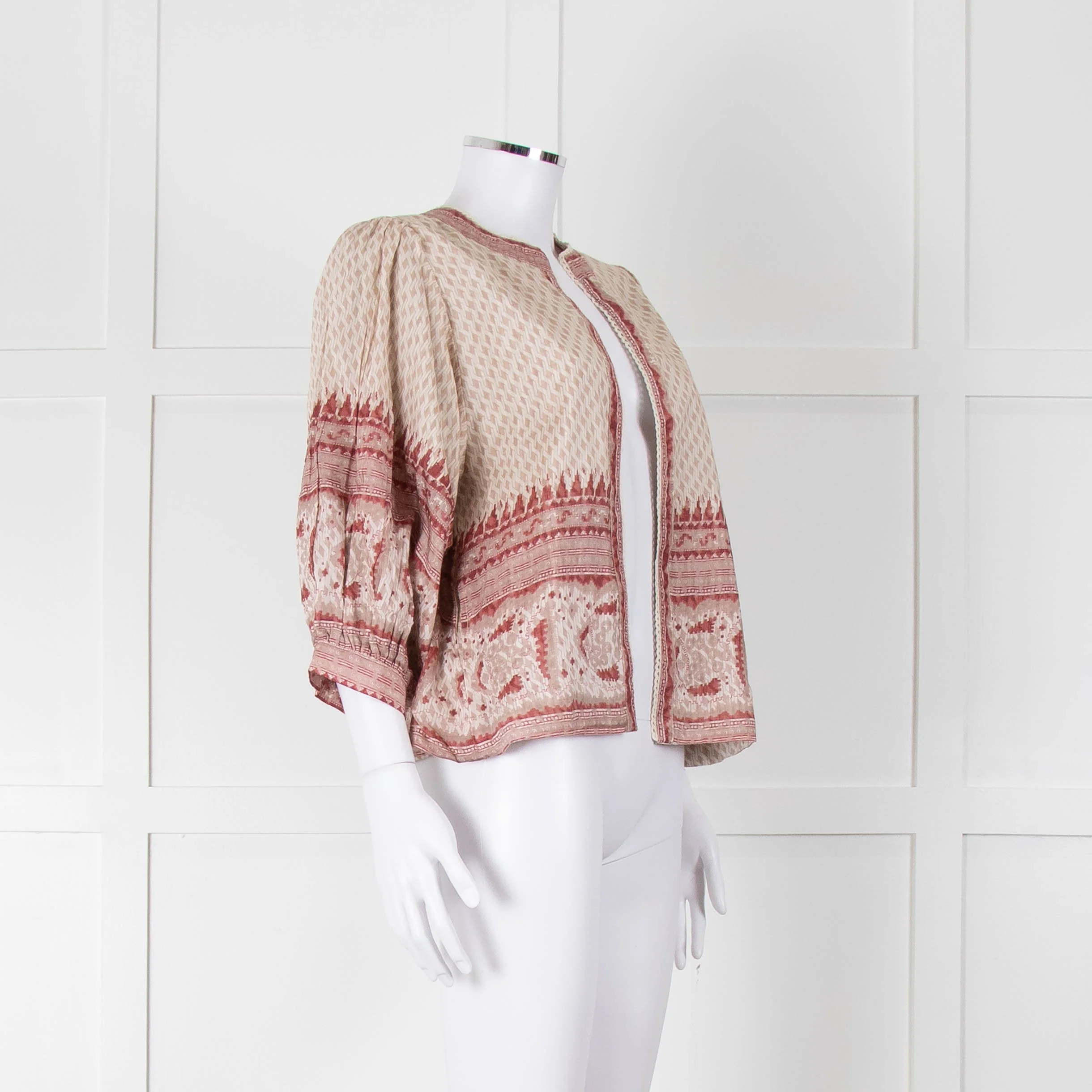 MABE Cotton Pink and Beige Aztec Print Jacket - Image 2