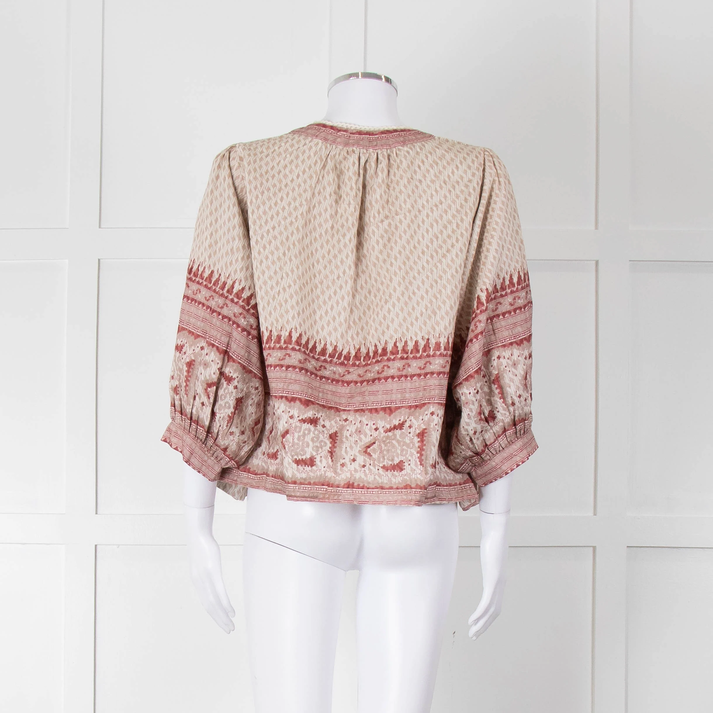 MABE Cotton Pink and Beige Aztec Print Jacket - Image 5