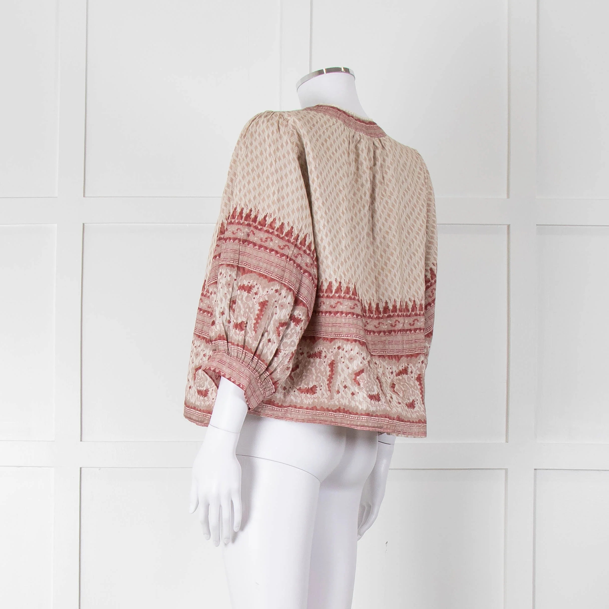 MABE Cotton Pink and Beige Aztec Print Jacket - Image 6