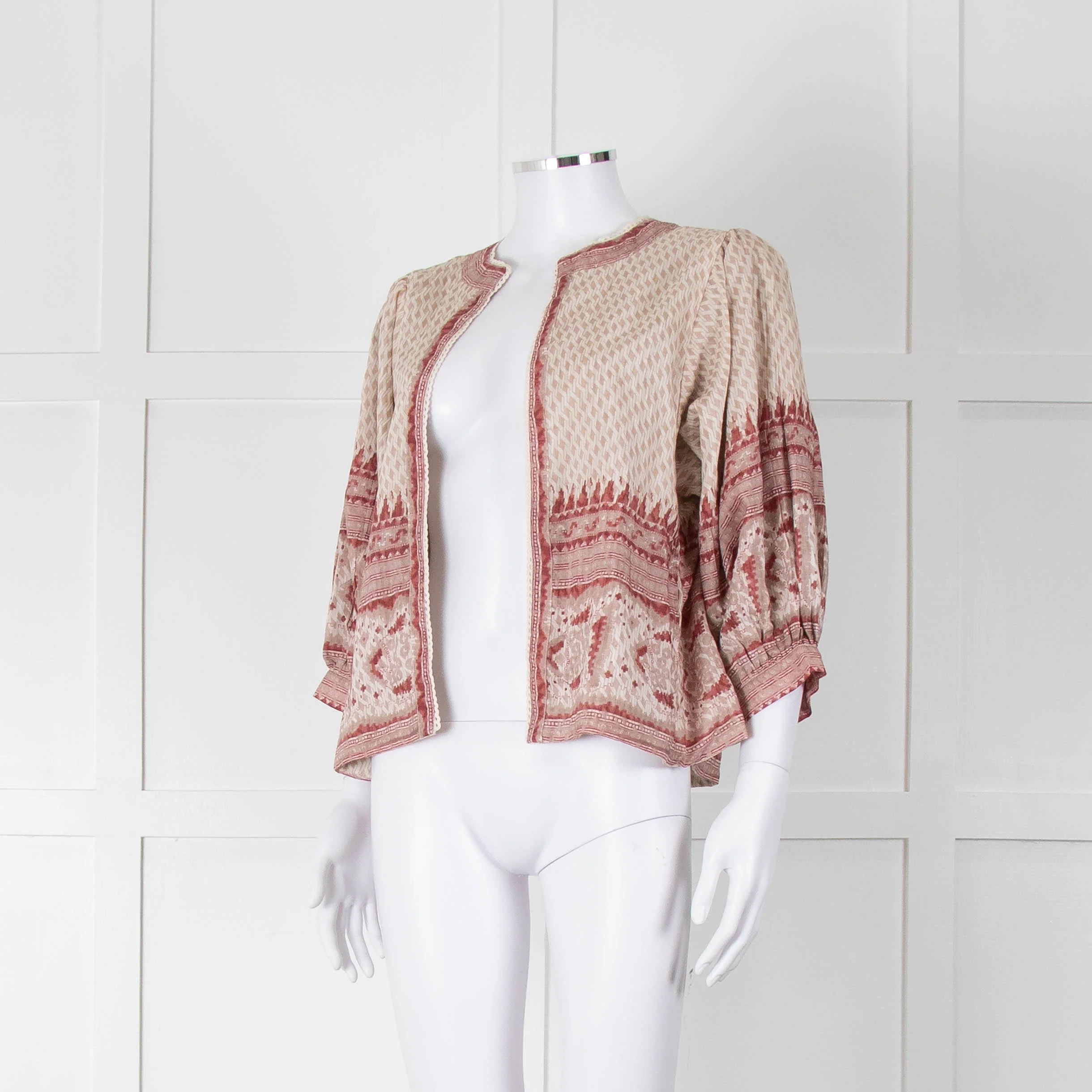 MABE Cotton Pink and Beige Aztec Print Jacket - Image 8
