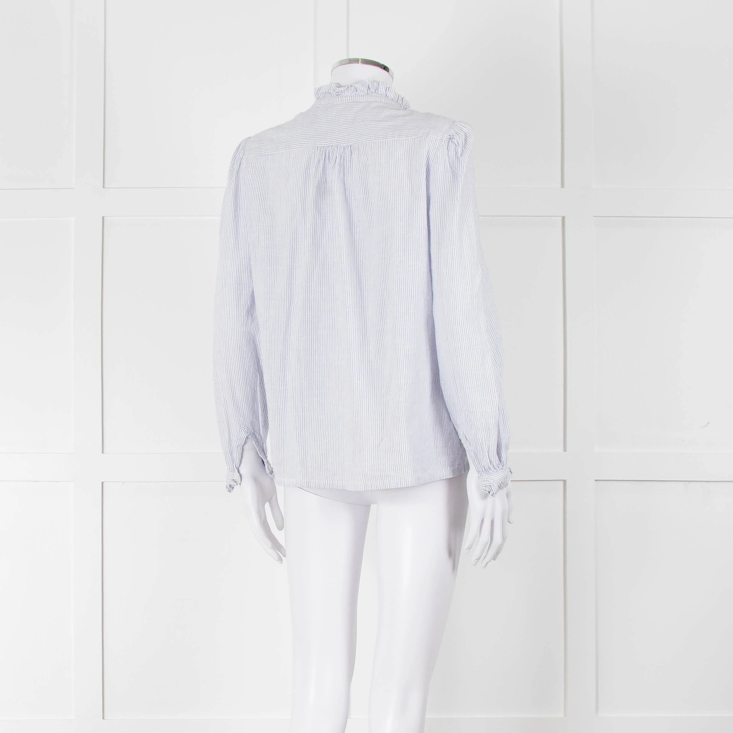 M.A.B.E White Blue Striped Long Sleeve Top - Image 4