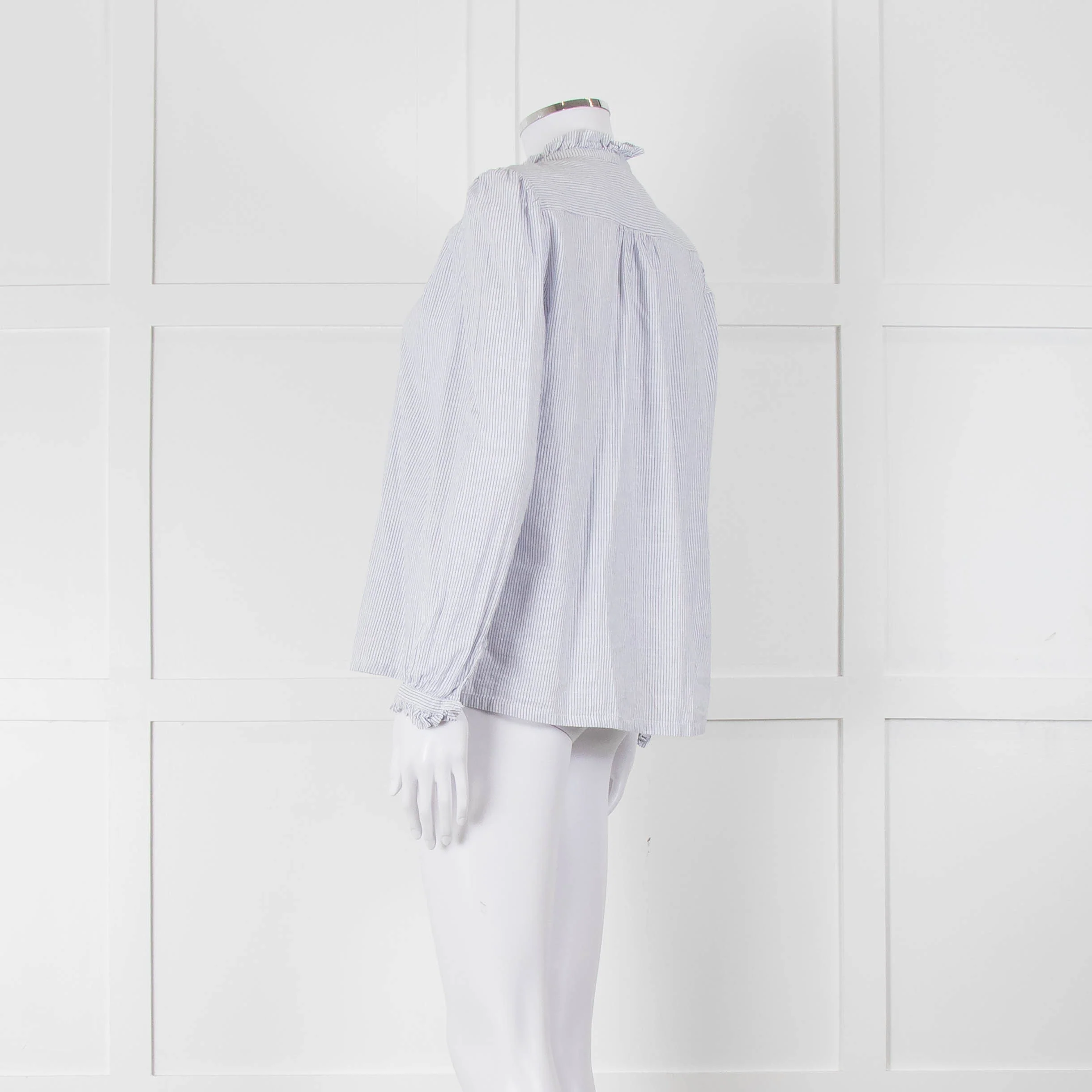 M.A.B.E White Blue Striped Long Sleeve Top - Image 6