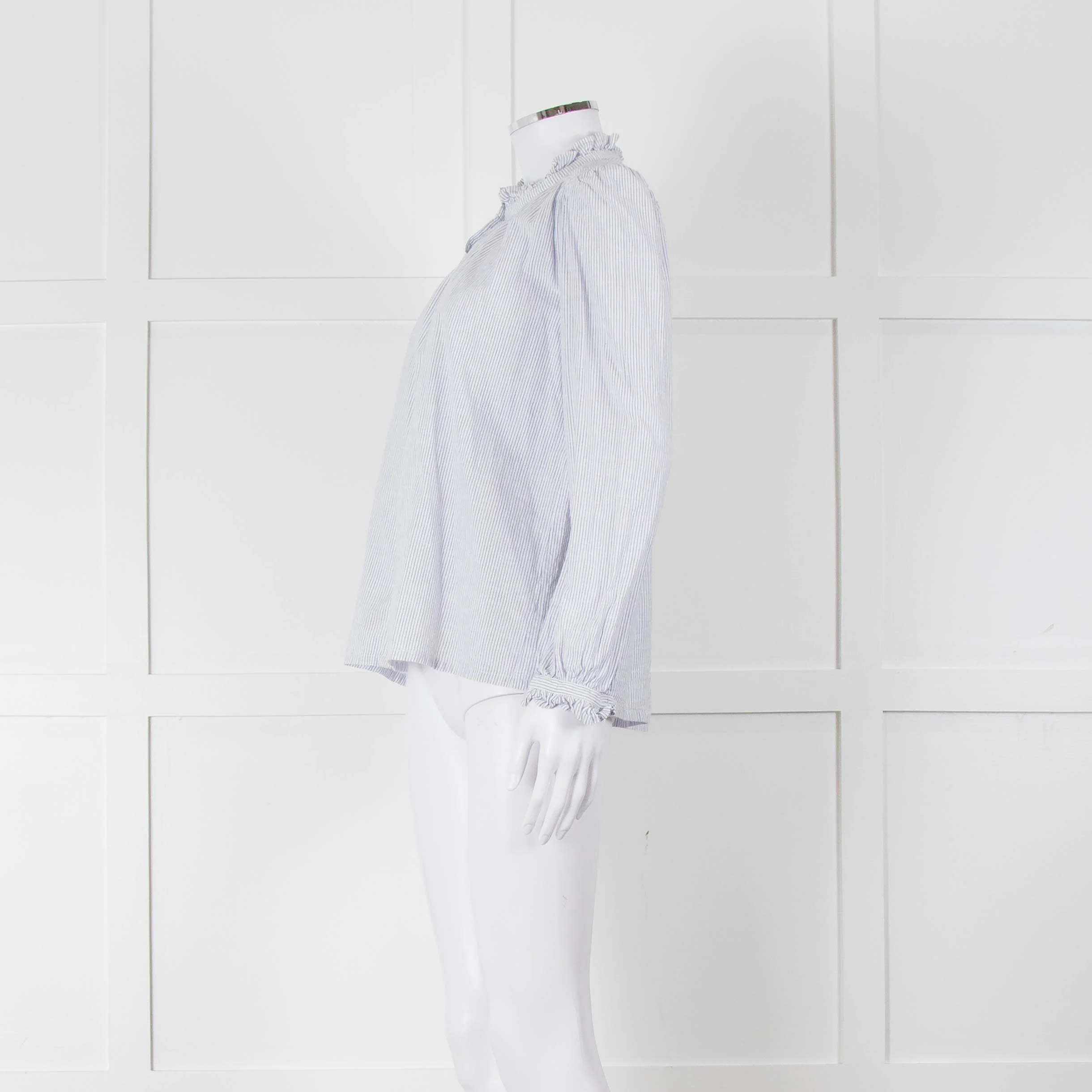 M.A.B.E White Blue Striped Long Sleeve Top - Image 7
