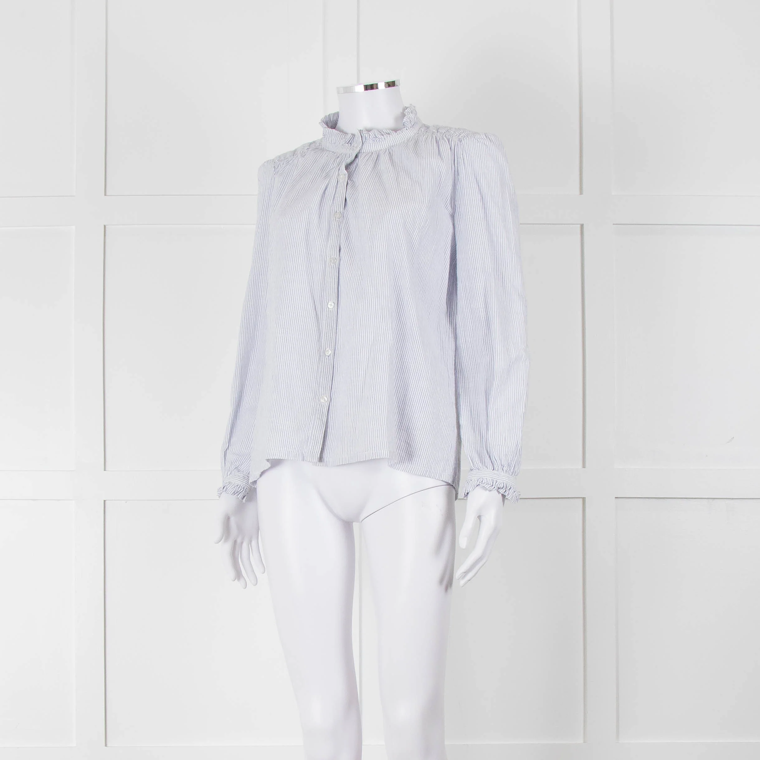 M.A.B.E White Blue Striped Long Sleeve Top - Image 8