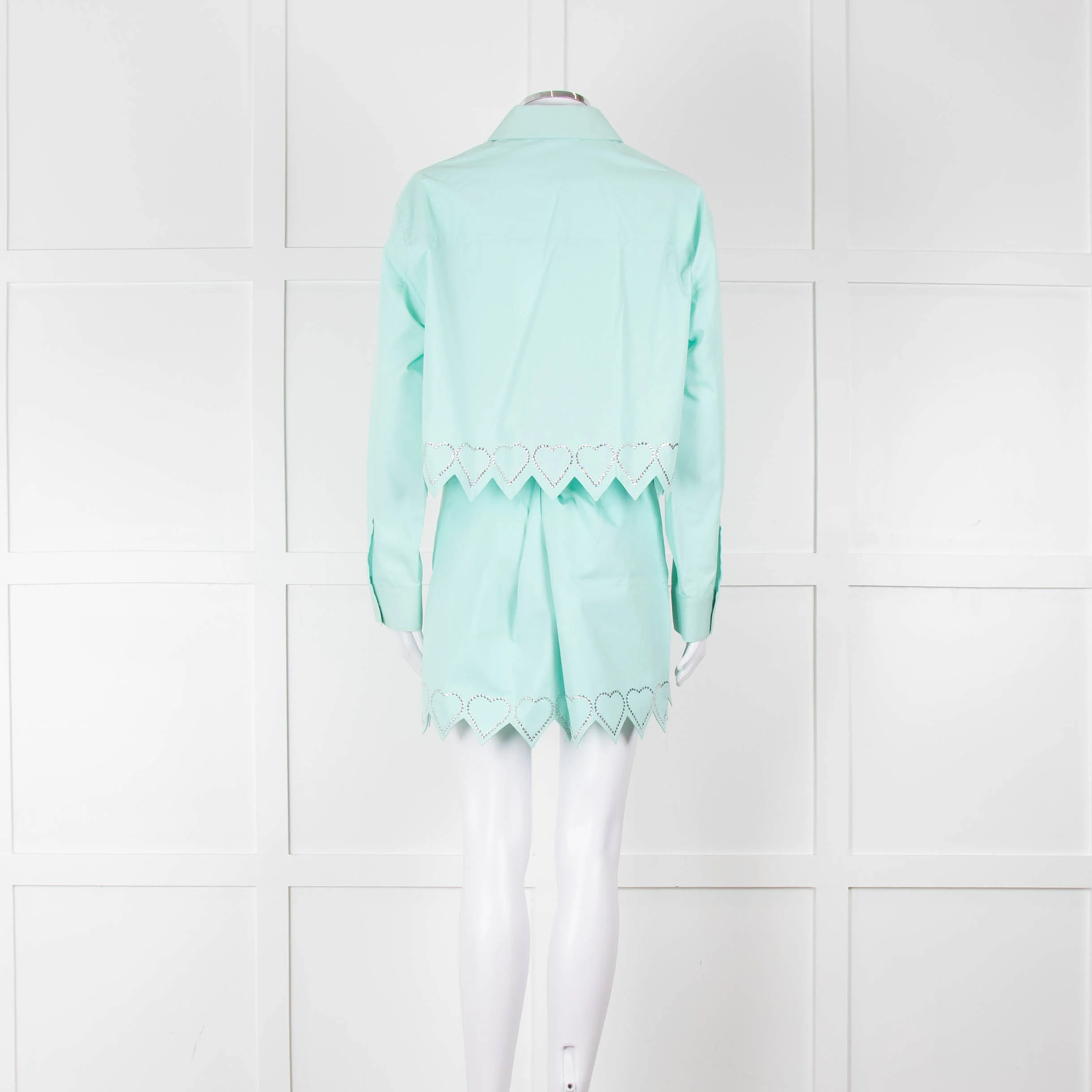 Mach & Mach Turquoise With Diamante Heart Trim Skirt and Shirt Co-ord - Image 5